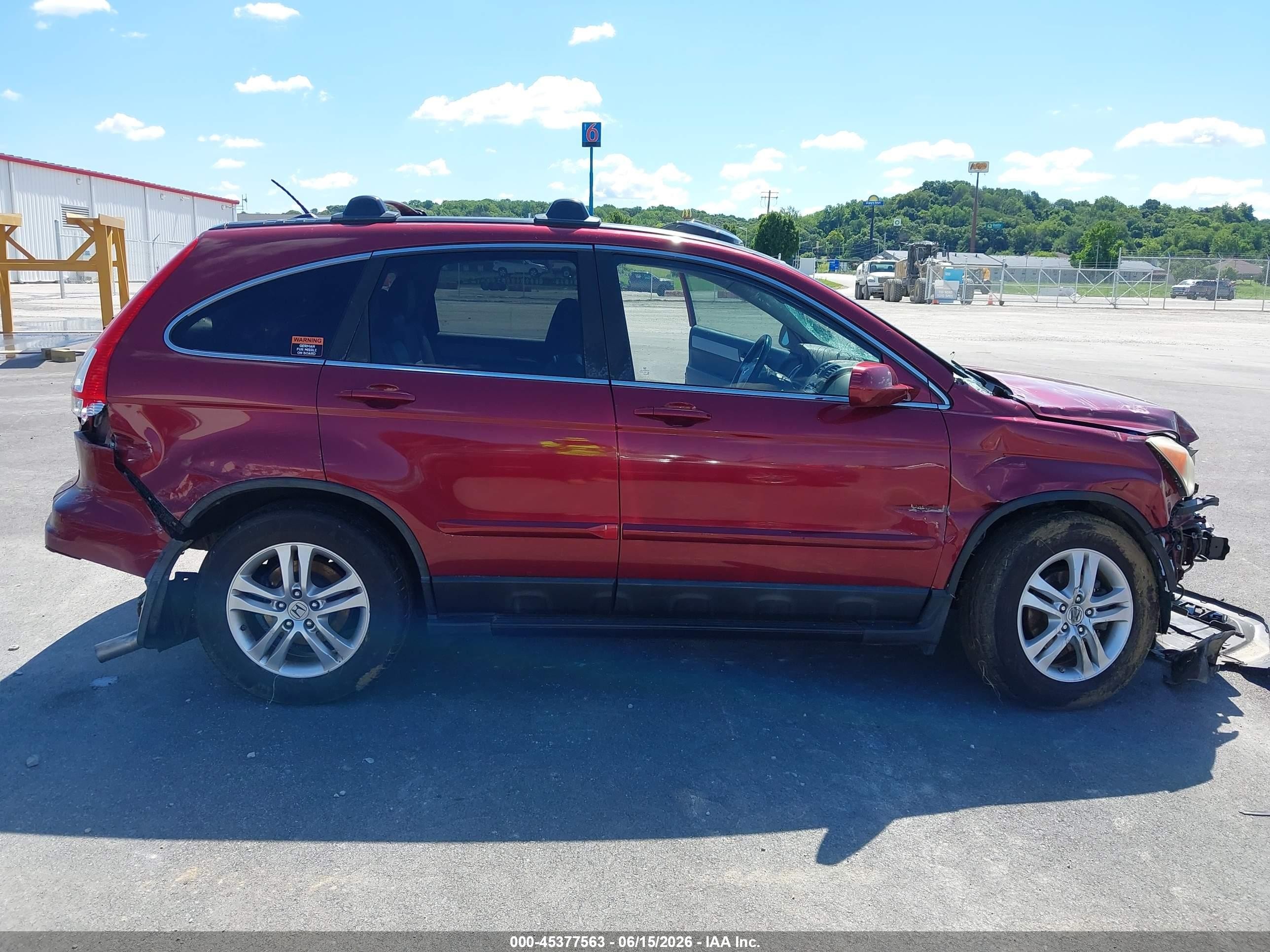 2011 Honda Cr-v Ex-l Red vin: 5J6RE3H77BL007972