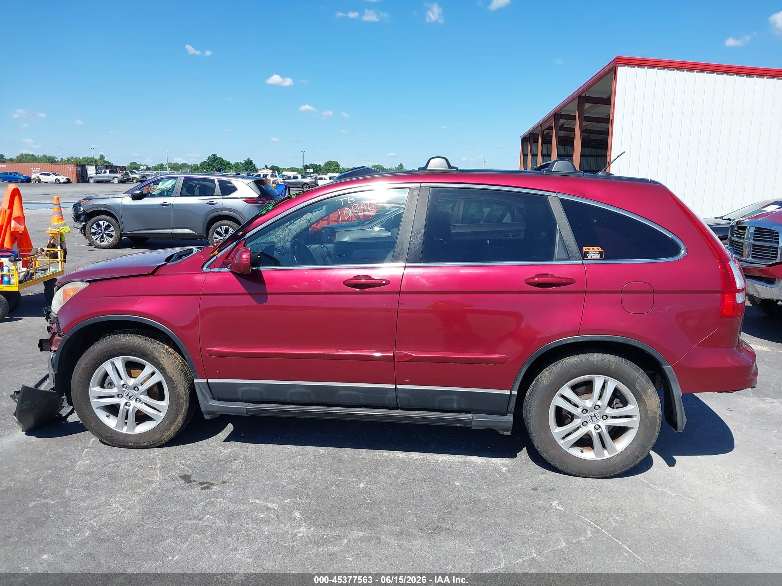 2011 Honda Cr-v Ex-l Red vin: 5J6RE3H77BL007972