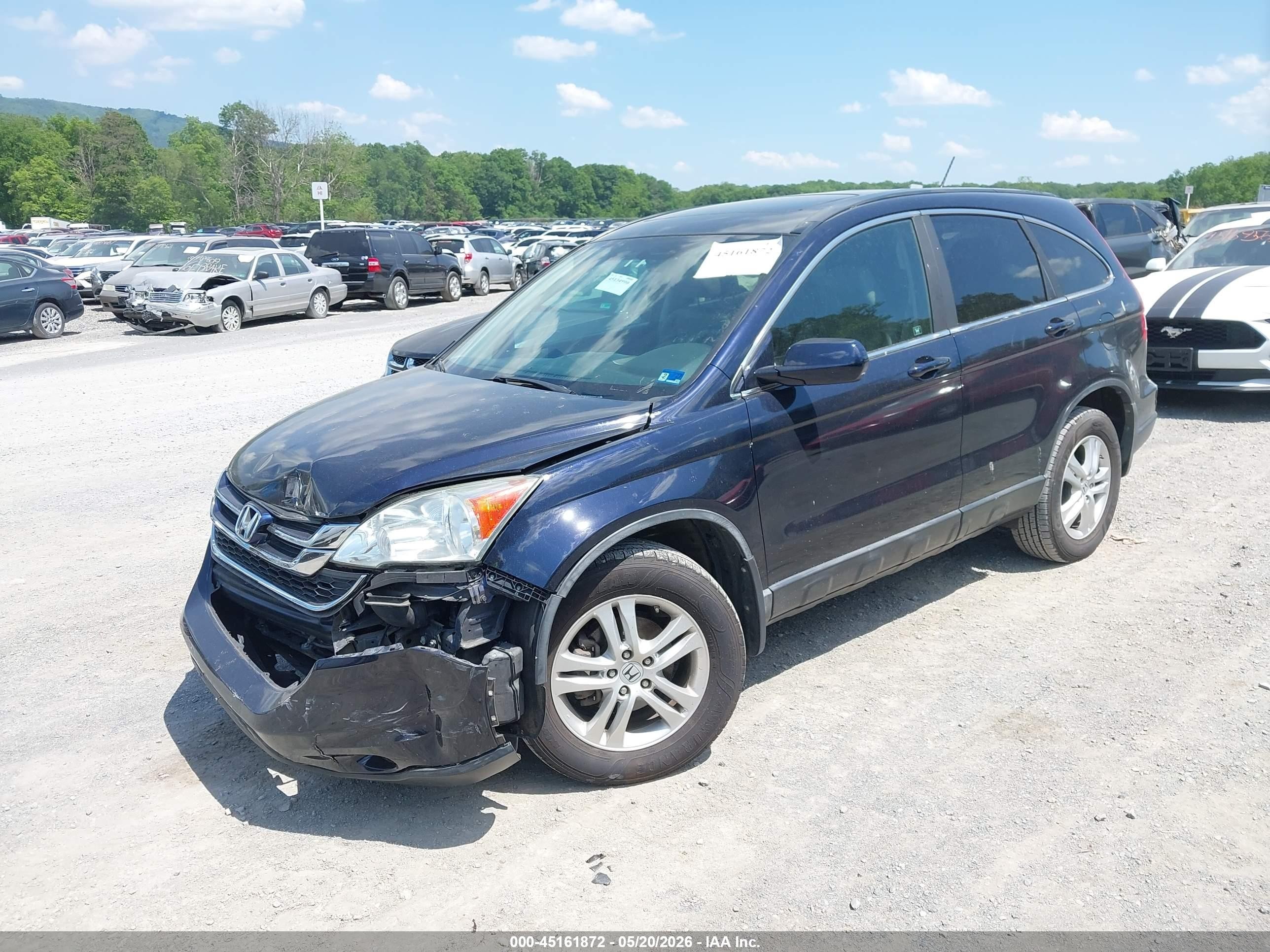 2011 Honda Cr-v Ex-l Blue vin: 5J6RE3H77BL024593