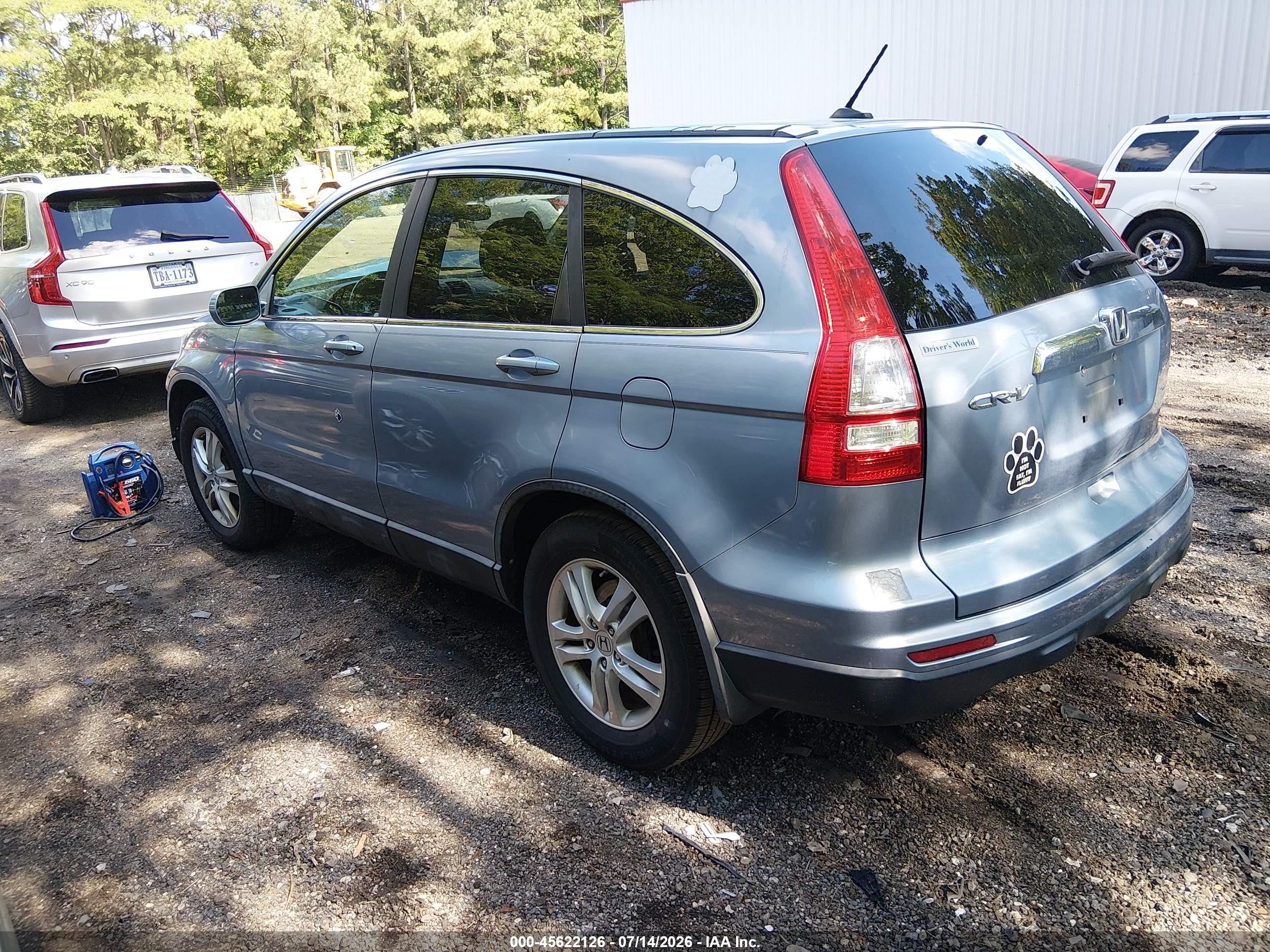 2011 Honda Cr-v Ex-l Blue vin: 5J6RE3H77BL028403