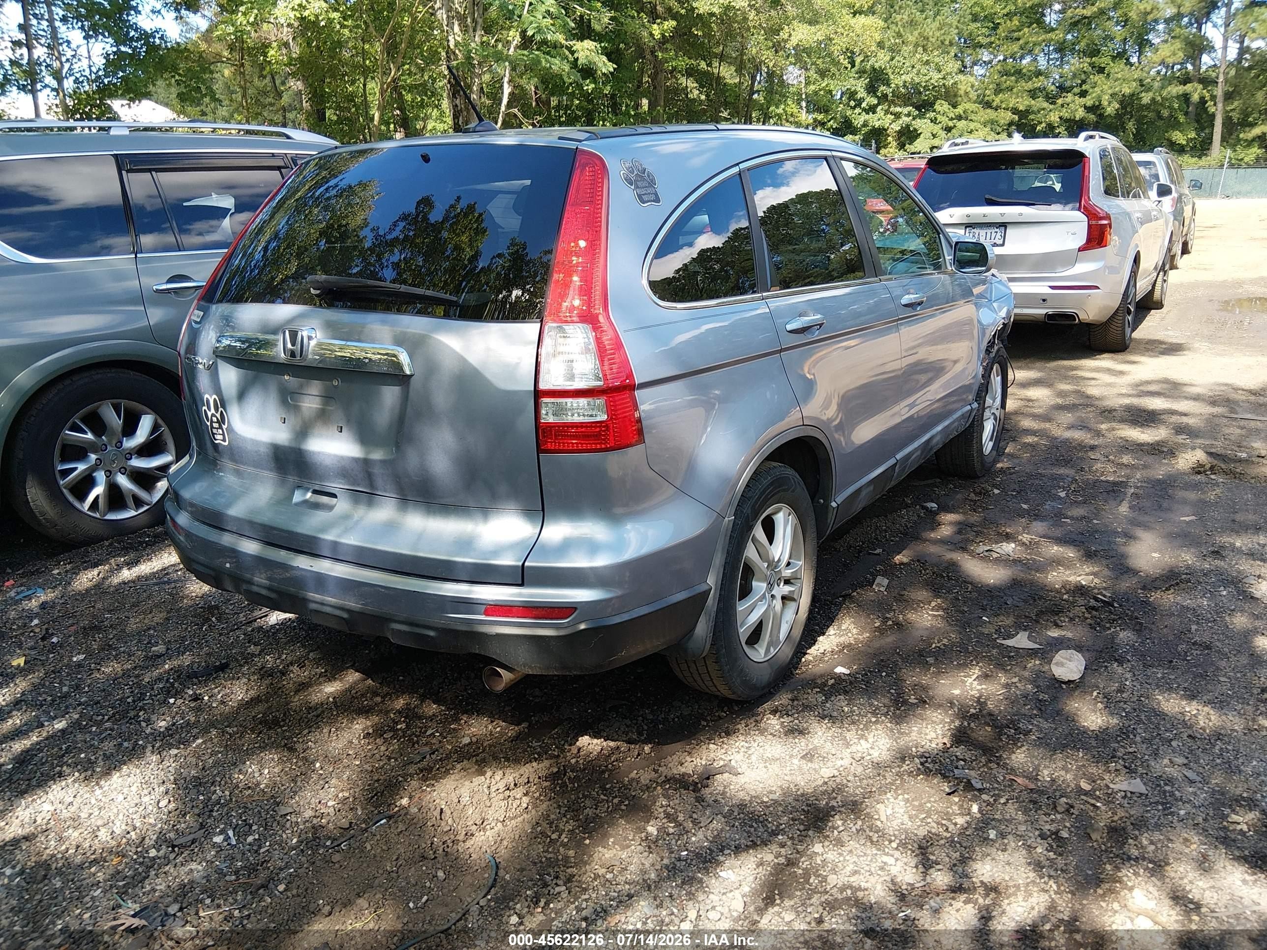 2011 Honda Cr-v Ex-l Blue vin: 5J6RE3H77BL028403