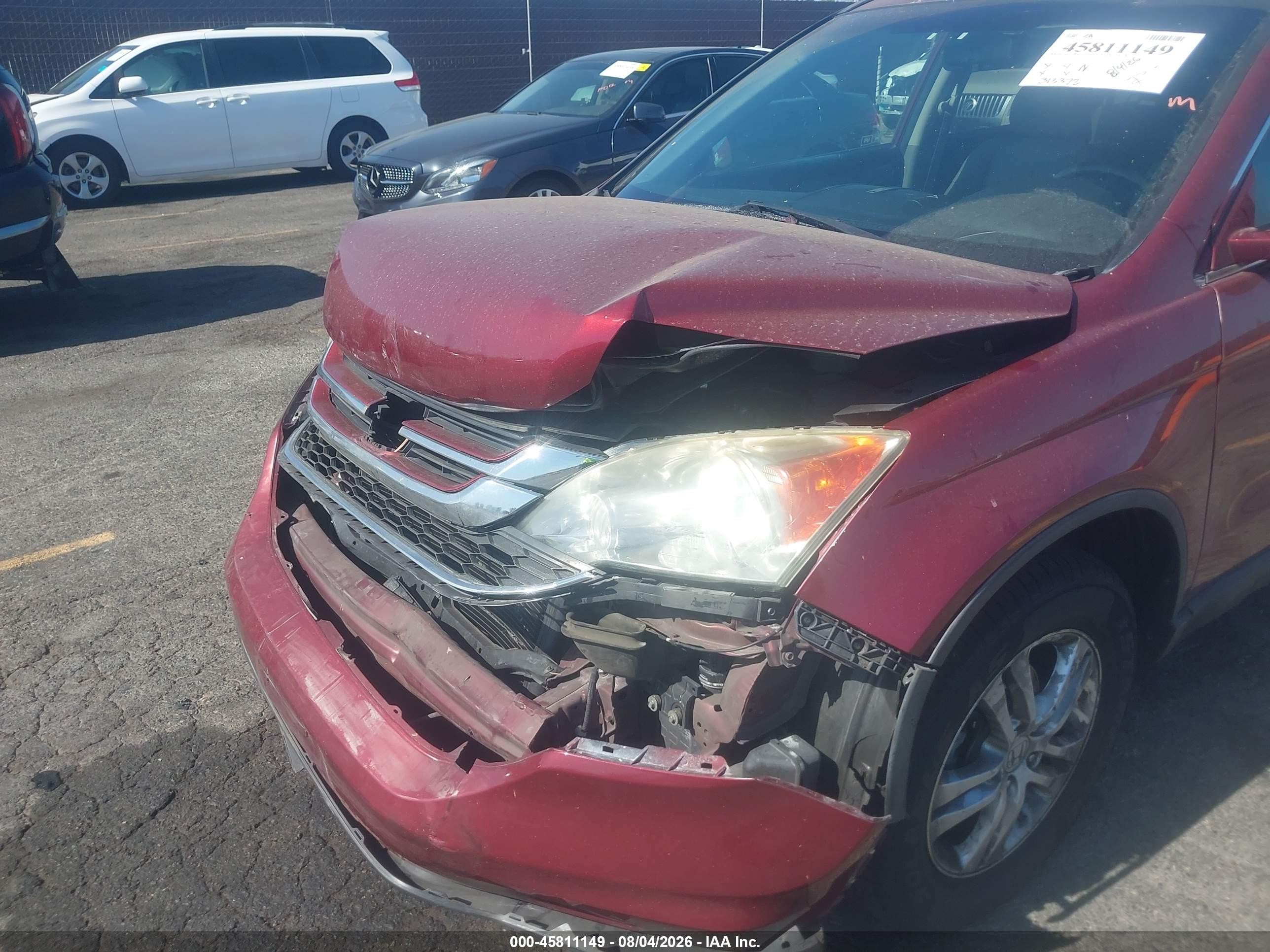 2010 Honda Cr-v Ex-l Maroon vin: 5J6RE3H78AL039411