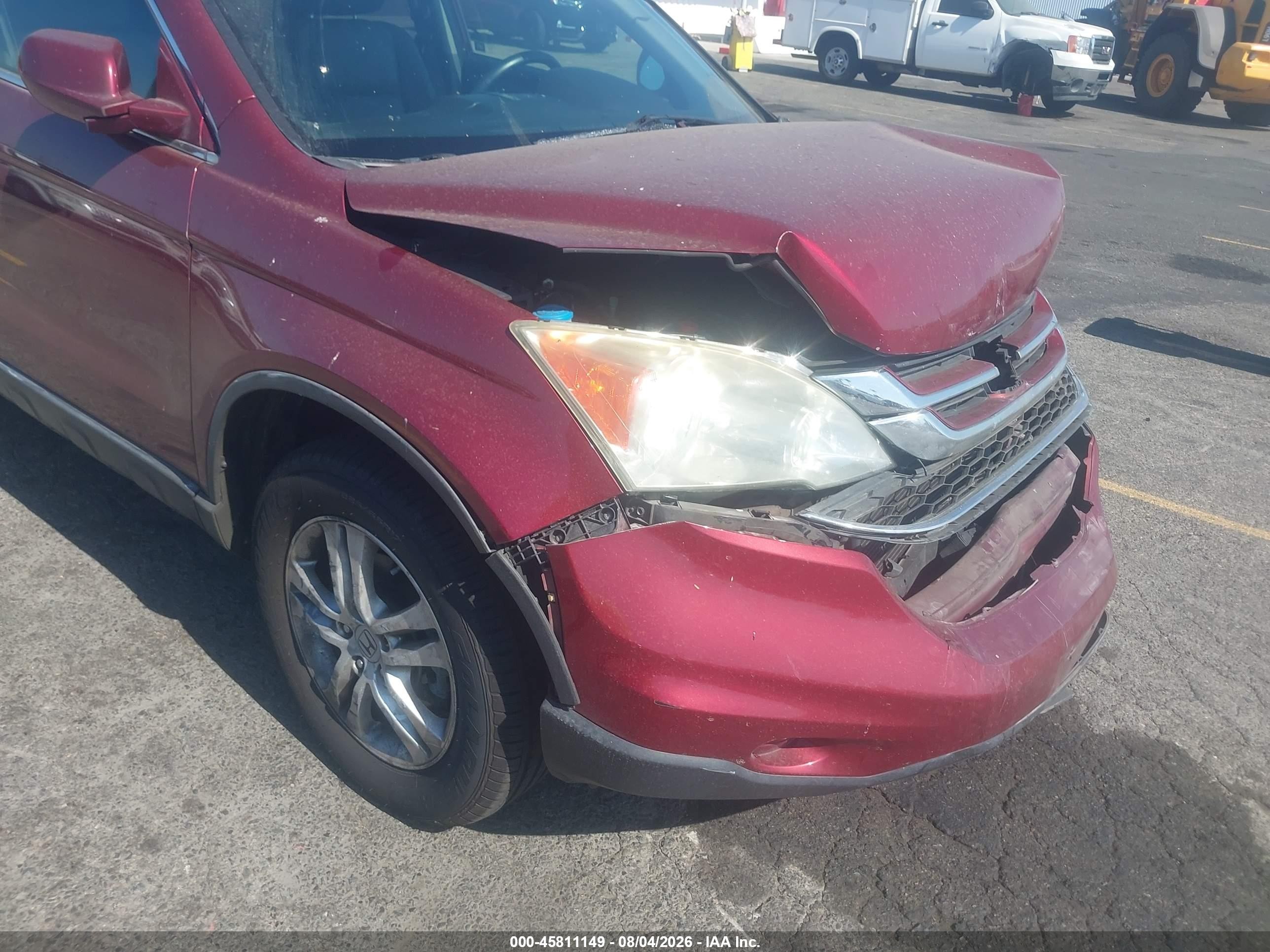 2010 Honda Cr-v Ex-l Maroon vin: 5J6RE3H78AL039411