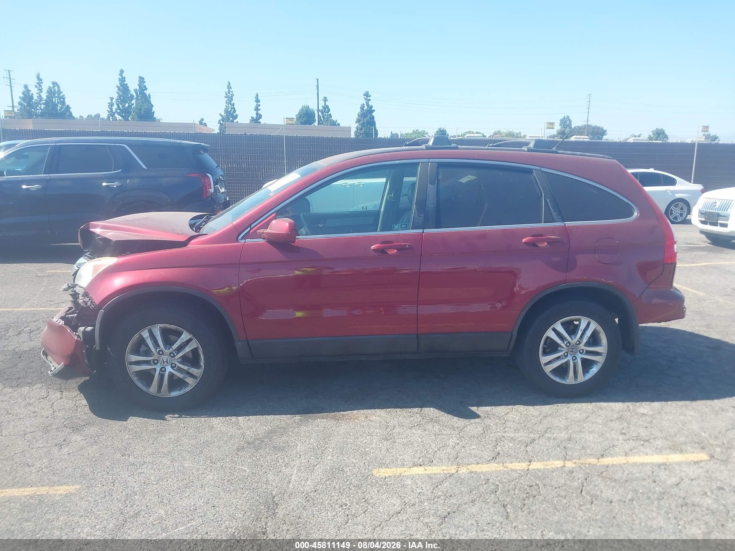 2010 Honda Cr-v Ex-l Maroon vin: 5J6RE3H78AL039411