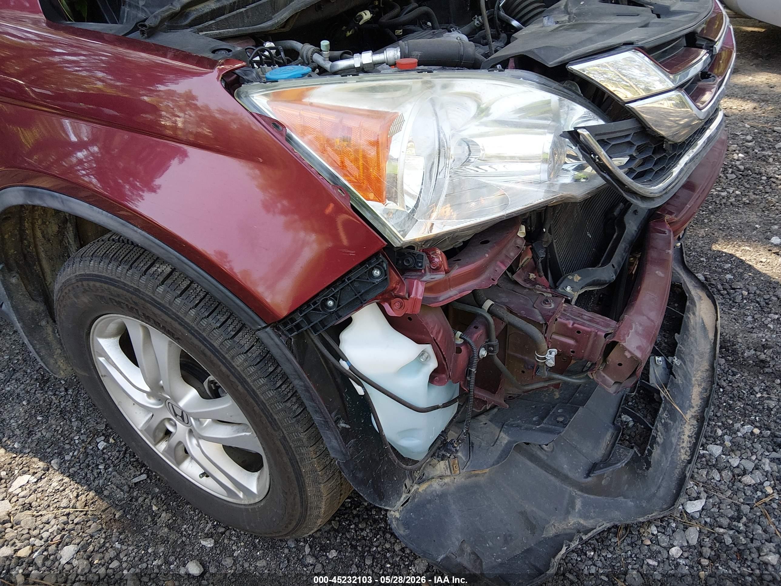 2010 Honda Cr-v Ex-l Burgundy vin: 5J6RE3H79AL027901