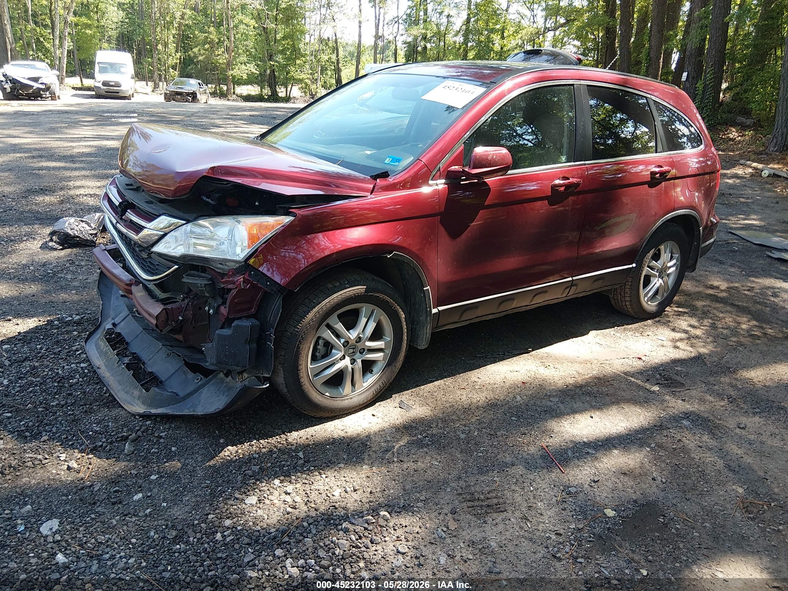 2010 Honda Cr-v Ex-l Burgundy vin: 5J6RE3H79AL027901