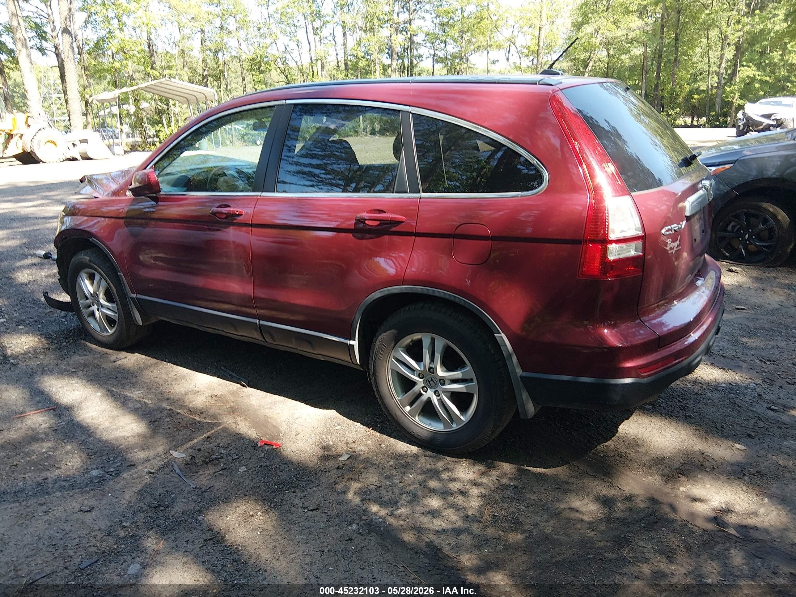 2010 Honda Cr-v Ex-l Burgundy vin: 5J6RE3H79AL027901