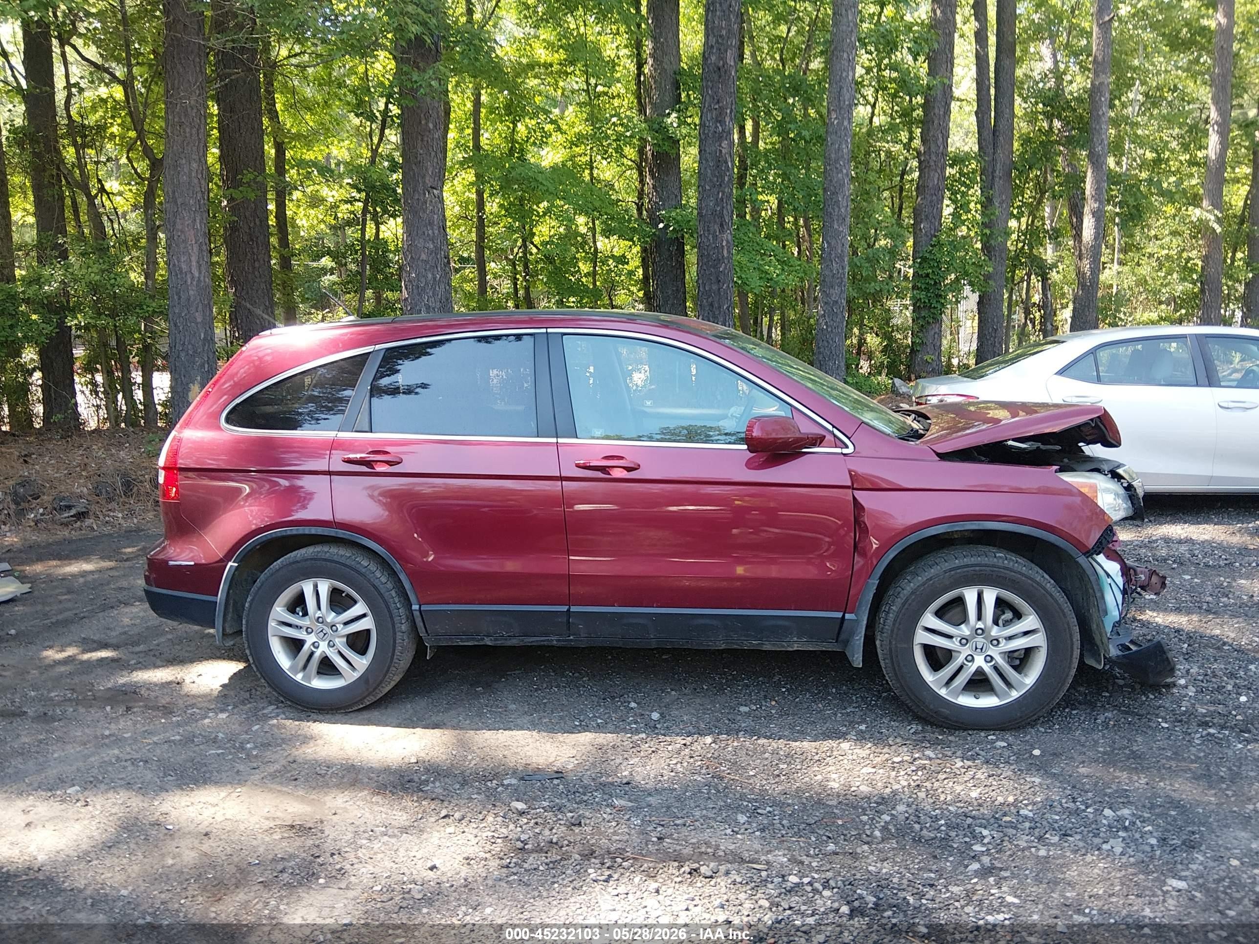 2010 Honda Cr-v Ex-l Burgundy vin: 5J6RE3H79AL027901