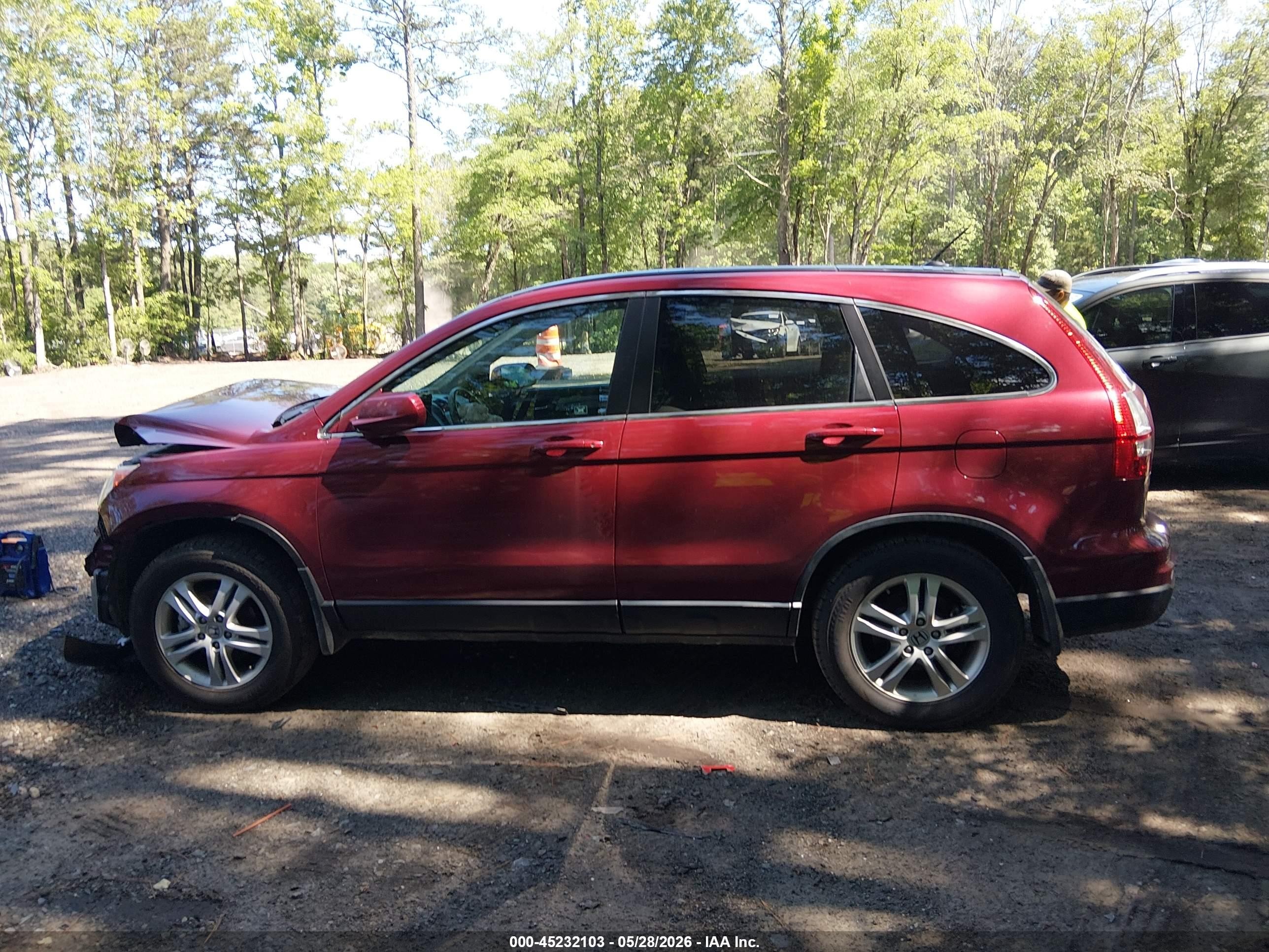 2010 Honda Cr-v Ex-l Burgundy vin: 5J6RE3H79AL027901