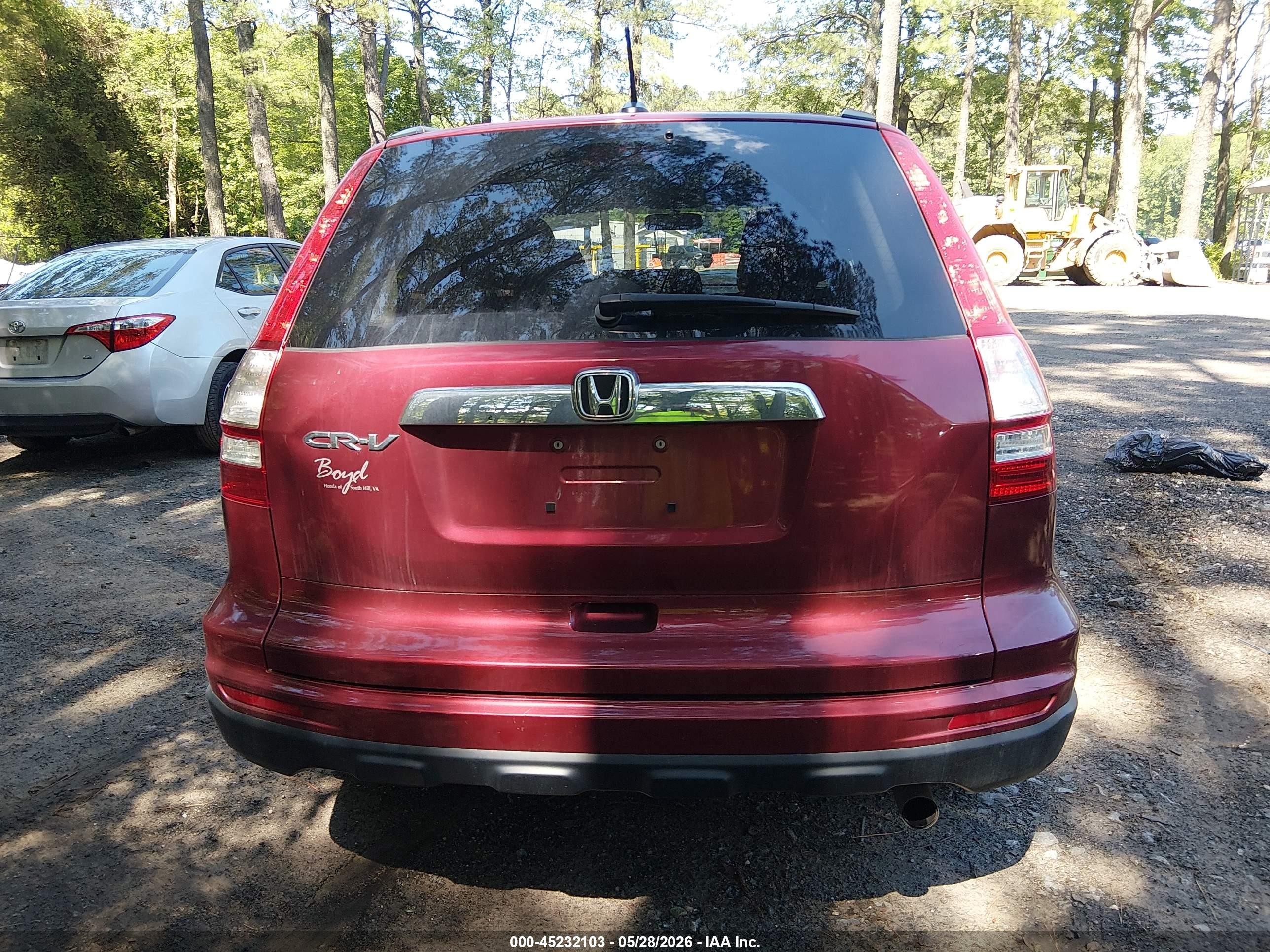 2010 Honda Cr-v Ex-l Burgundy vin: 5J6RE3H79AL027901