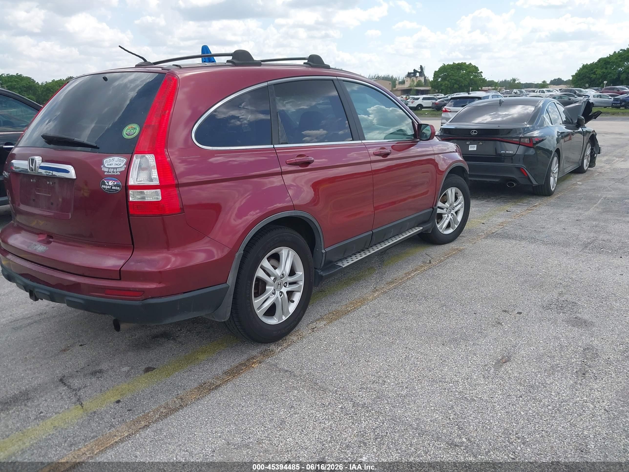 2011 Honda Cr-v Ex-l Red vin: 5J6RE3H79BL030220