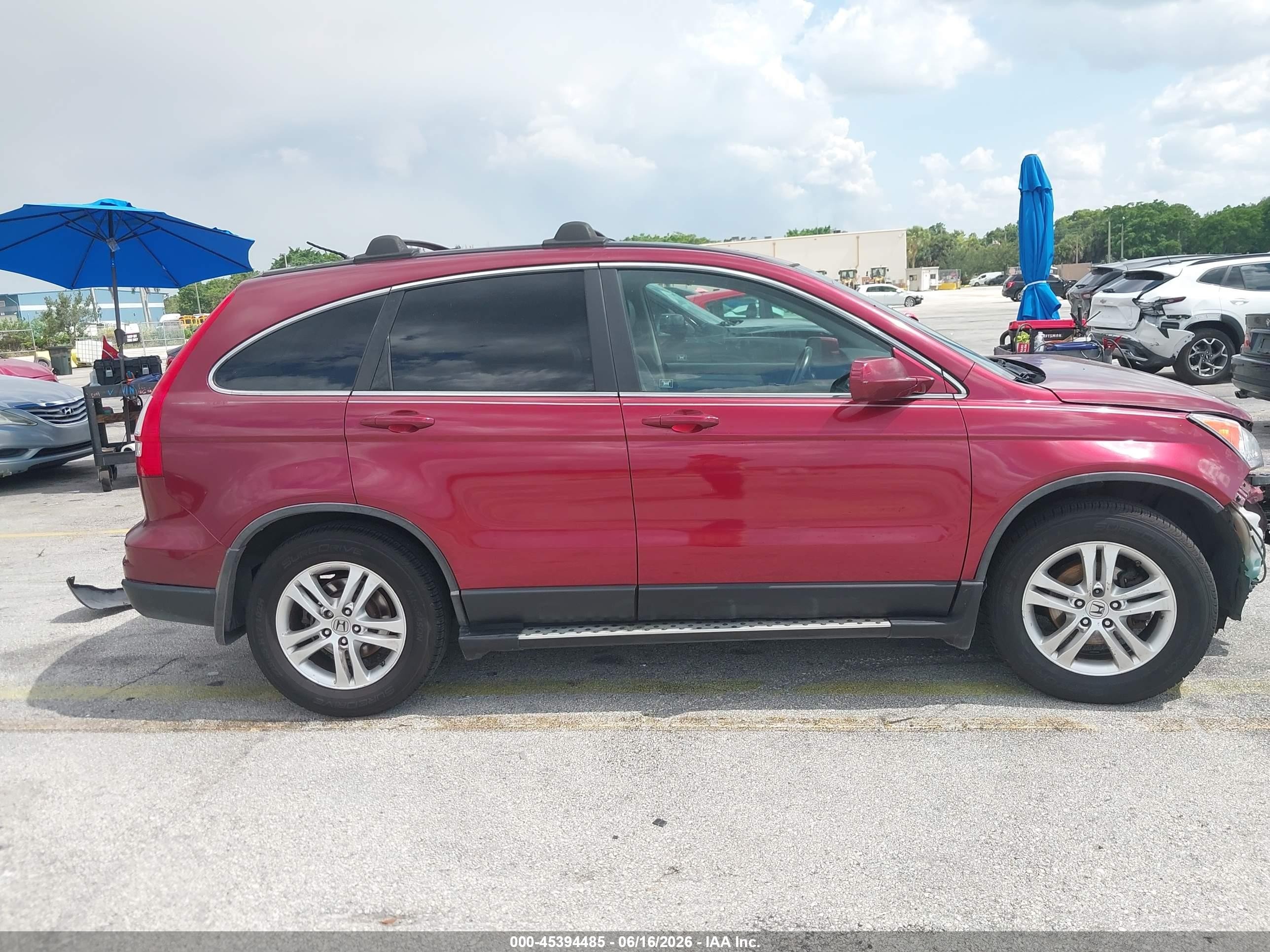 2011 Honda Cr-v Ex-l Red vin: 5J6RE3H79BL030220