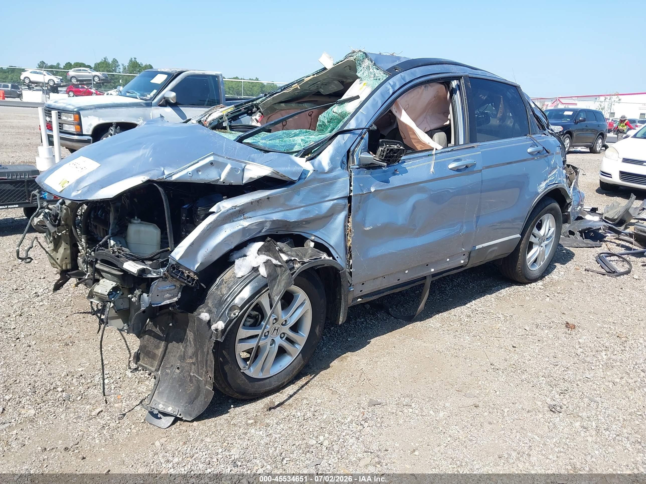 2010 Honda Cr-v Ex-l Blue vin: 5J6RE3H7XAL000559