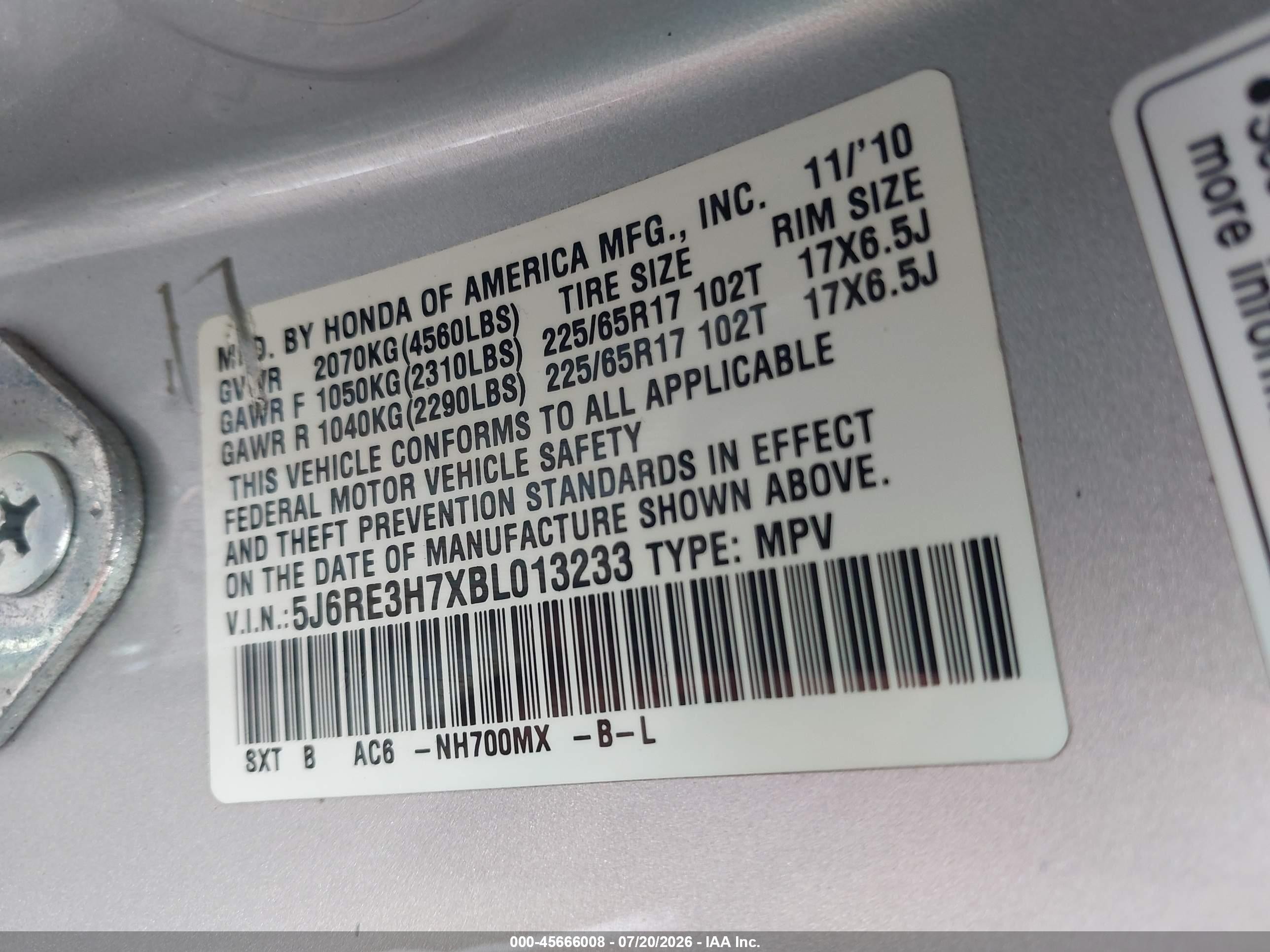 2011 Honda Cr-v Ex-l Silver vin: 5J6RE3H7XBL013233