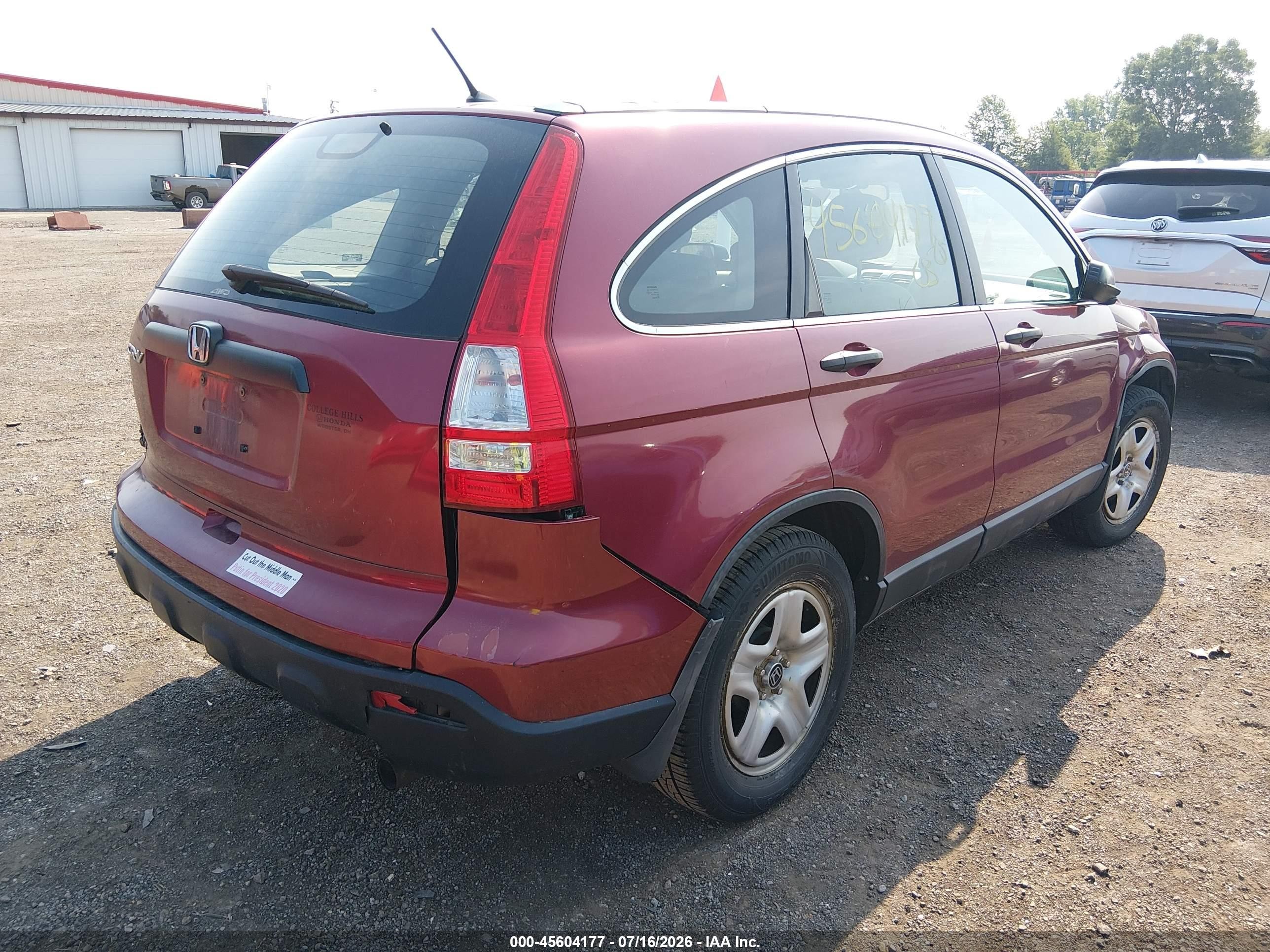 2007 Honda Cr-v Lx Красный vin: 5J6RE48317L003247