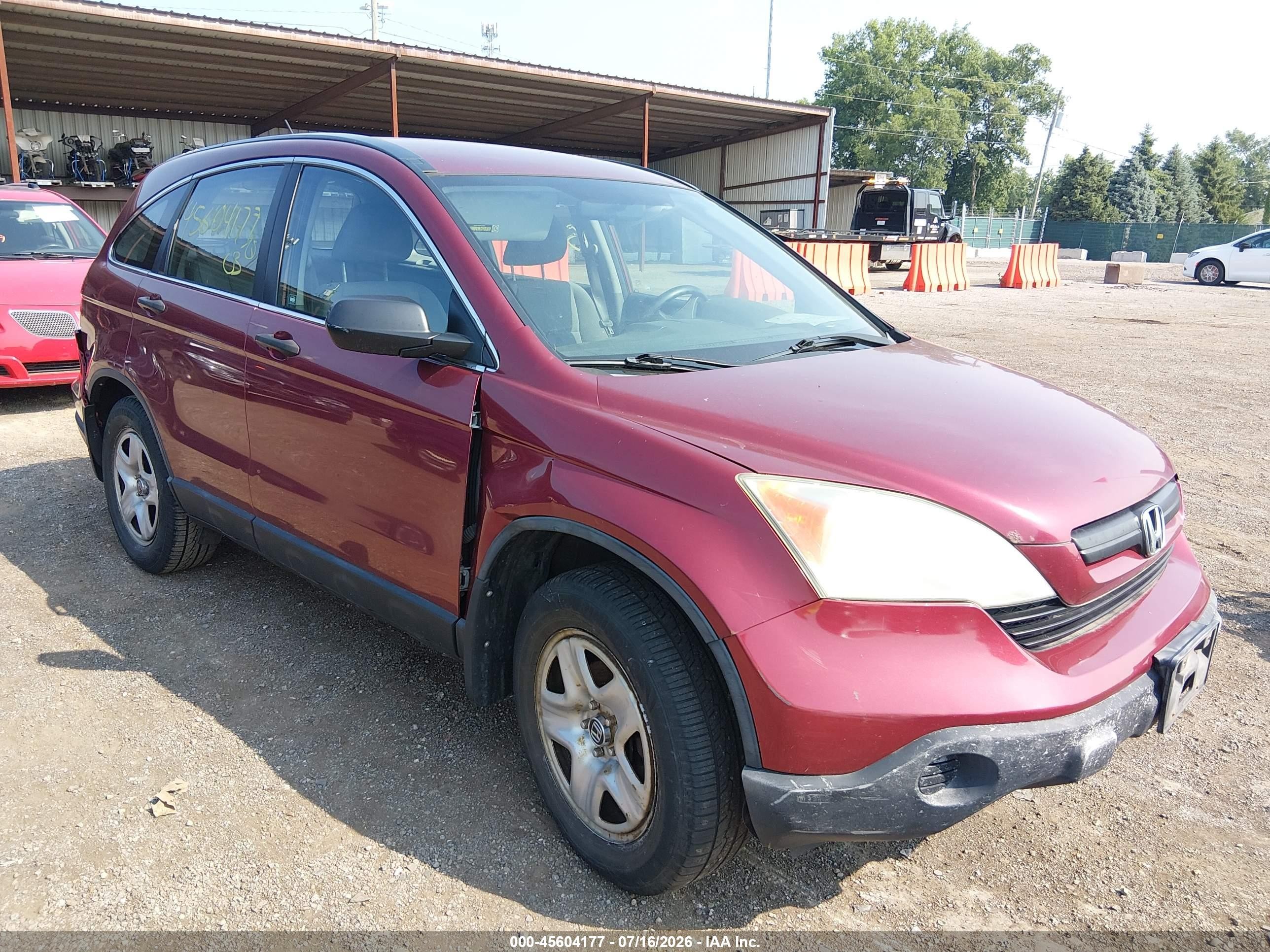 2007 Honda Cr-v Lx Red vin: 5J6RE48317L003247
