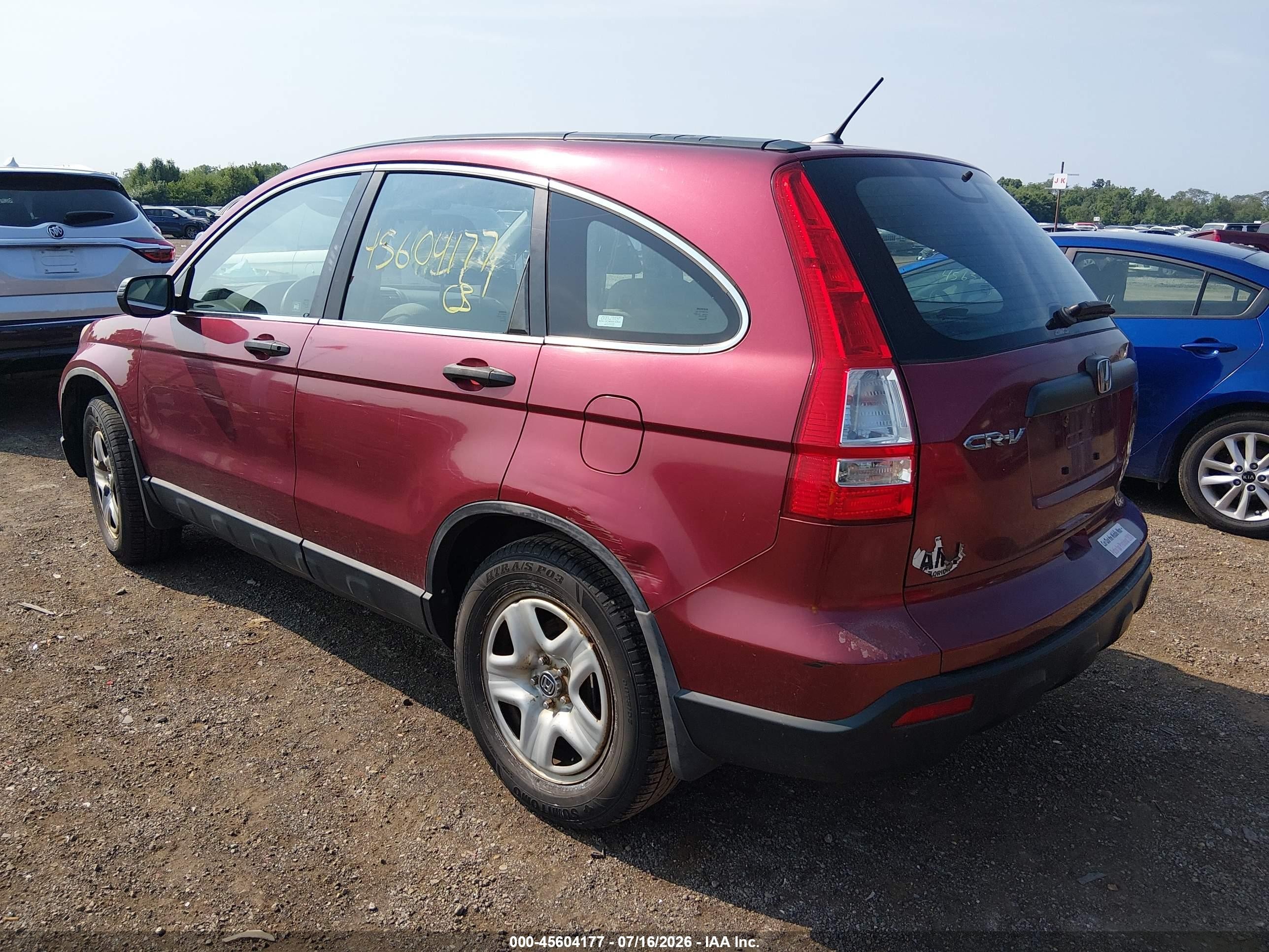2007 Honda Cr-v Lx Красный vin: 5J6RE48317L003247