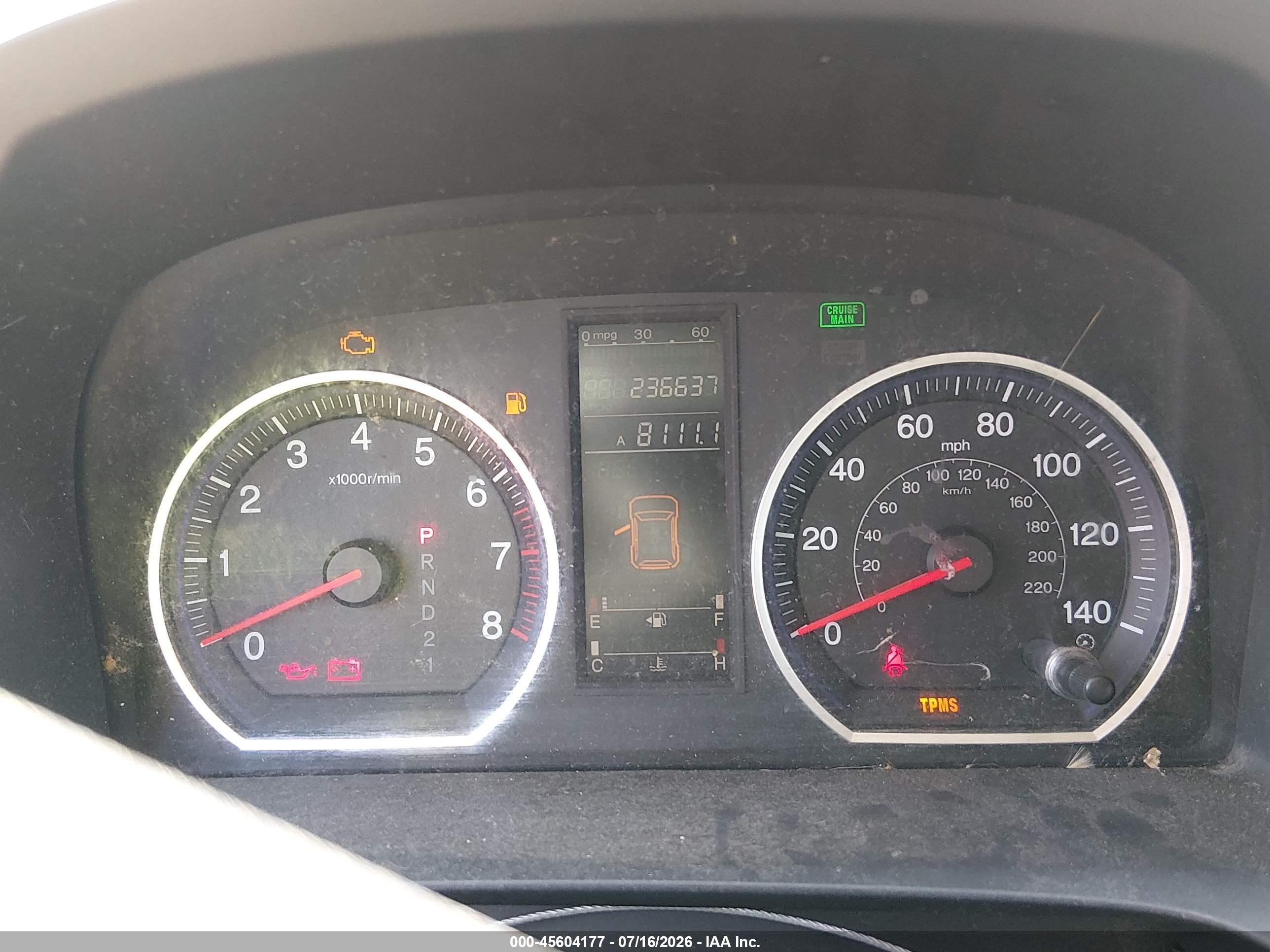 2007 Honda Cr-v Lx Красный vin: 5J6RE48317L003247