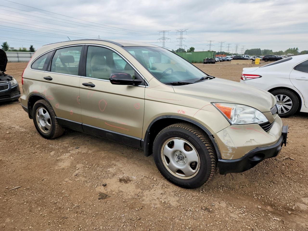 2009 Honda Cr-v Lx Beige vin: 5J6RE48319L028975