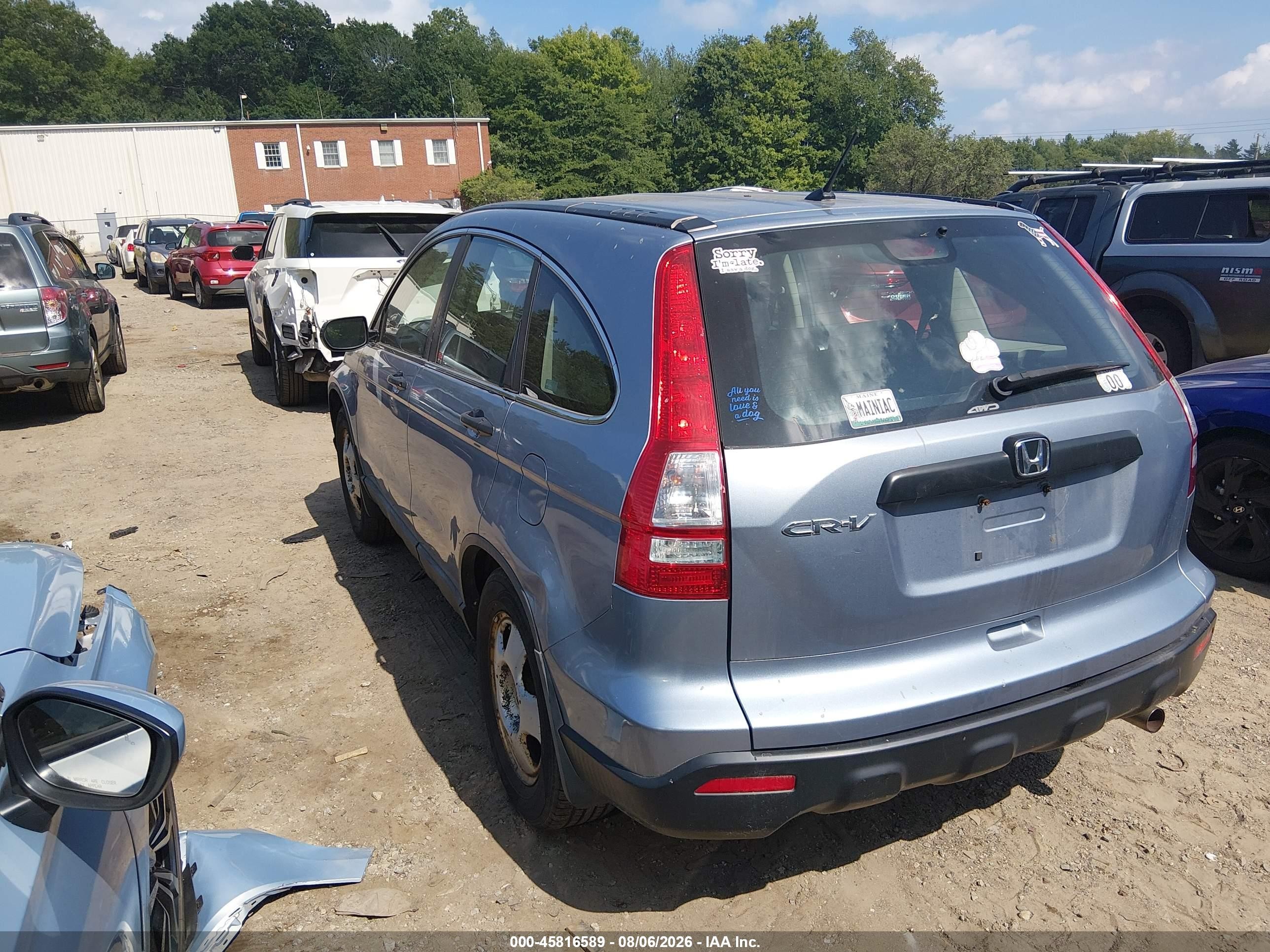 2009 Honda Cr-v Lx Blue vin: 5J6RE48319L058574