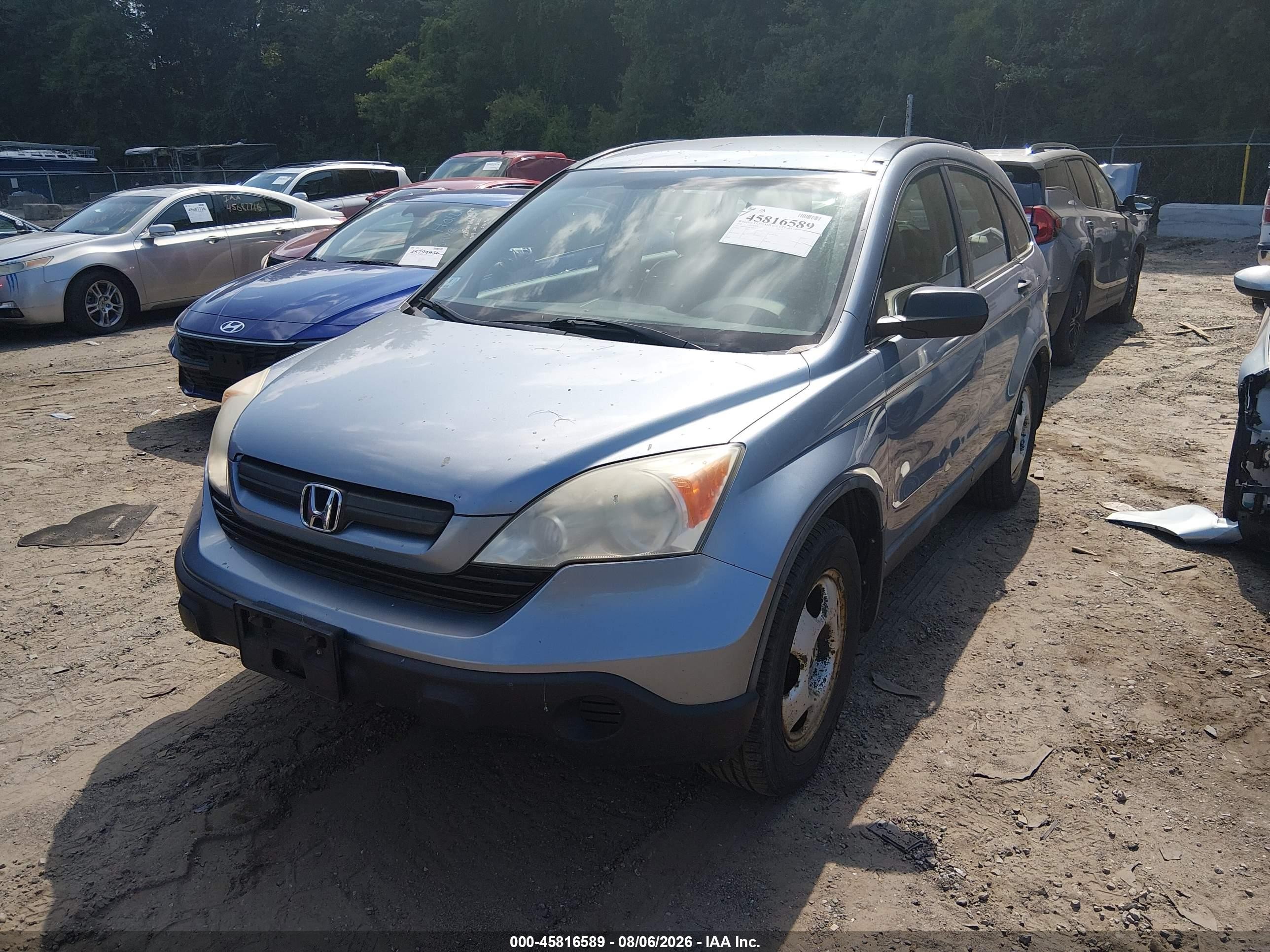 2009 Honda Cr-v Lx Blue vin: 5J6RE48319L058574