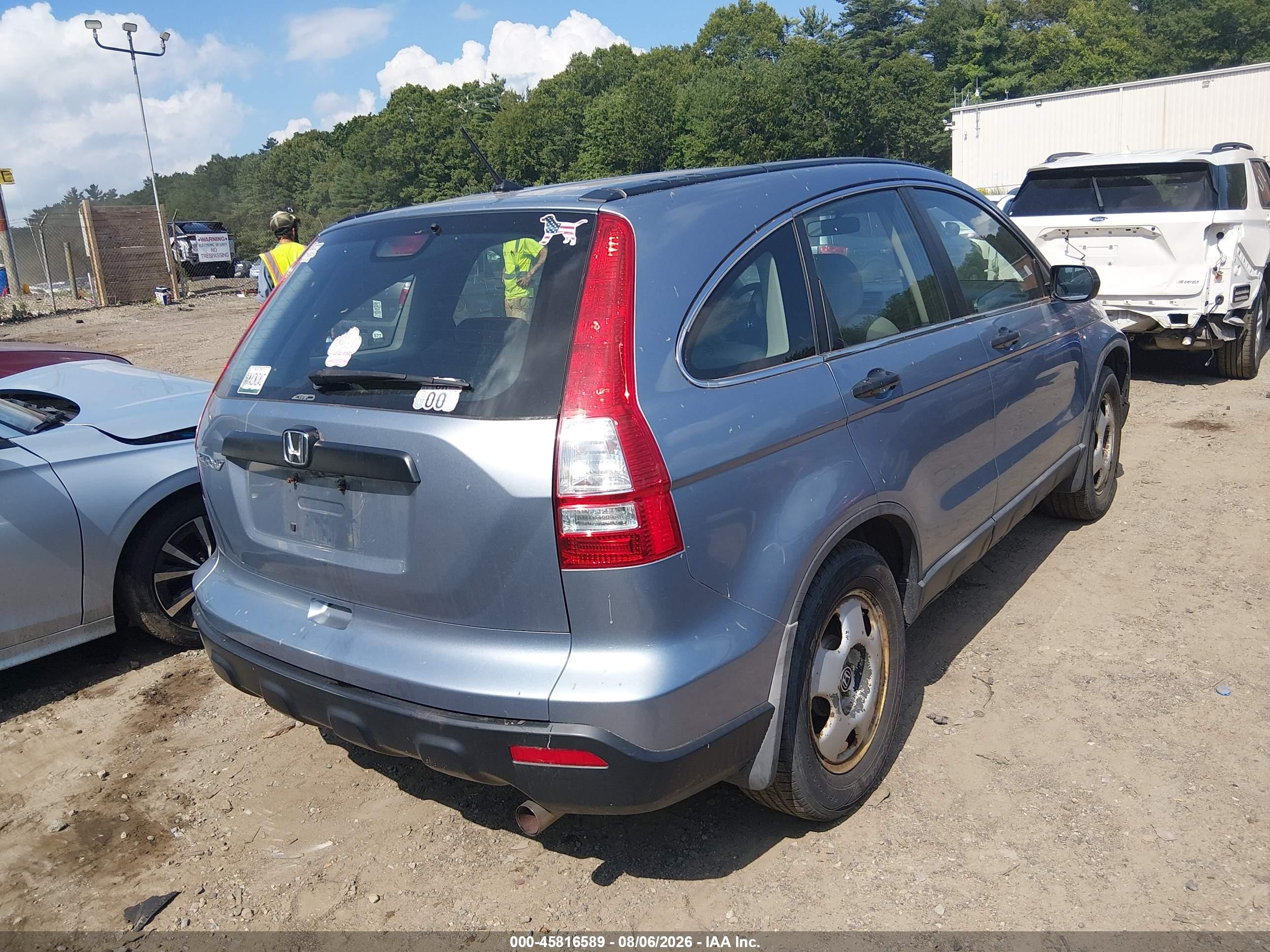 2009 Honda Cr-v Lx Blue vin: 5J6RE48319L058574
