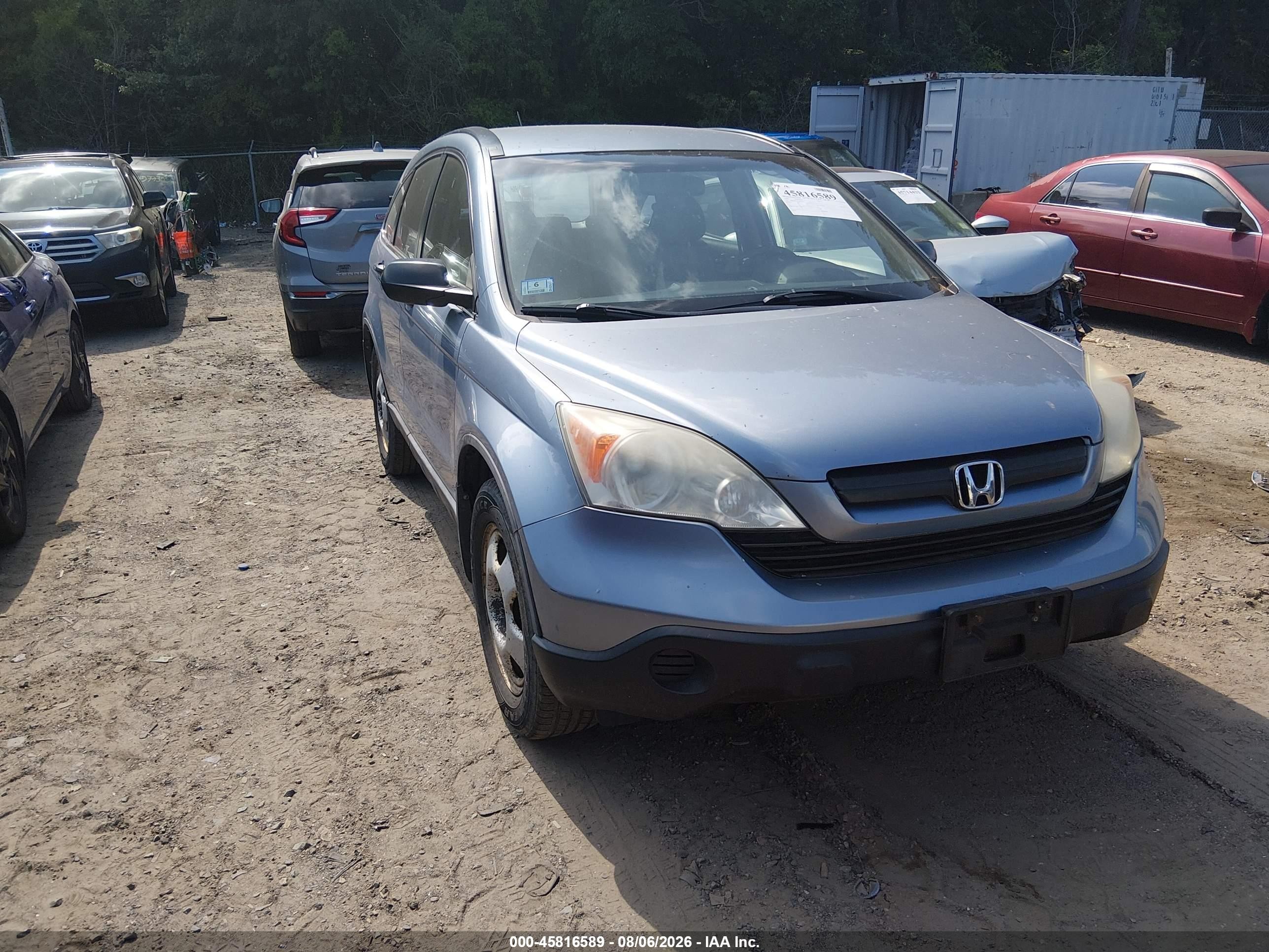 2009 Honda Cr-v Lx Blue vin: 5J6RE48319L058574
