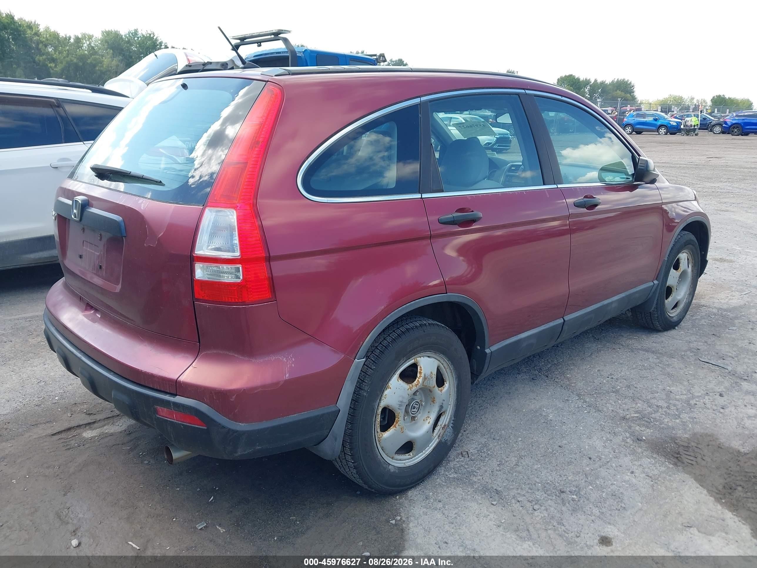 2009 Honda Cr-v Lx Red vin: 5J6RE48319L067131