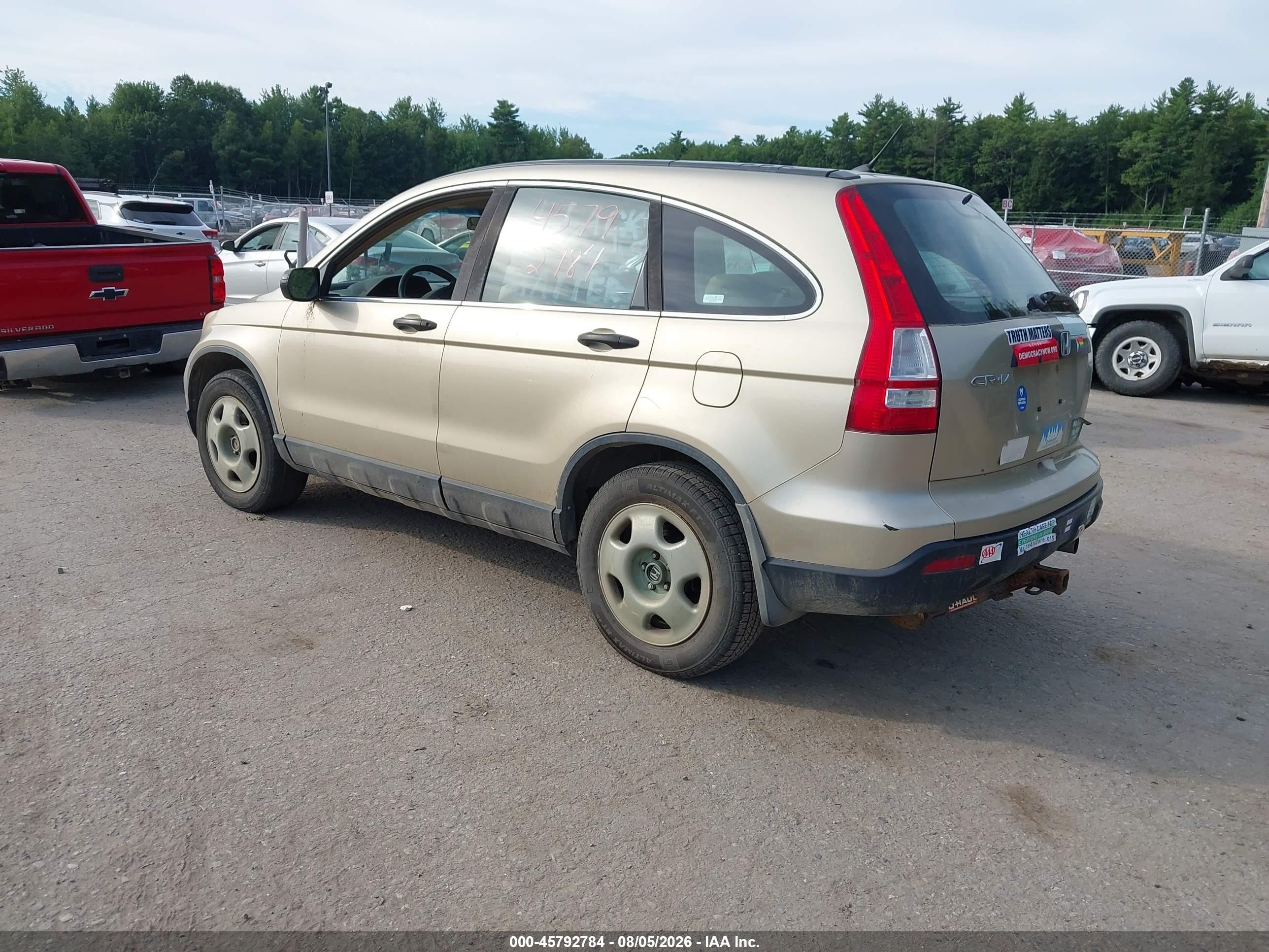 2007 Honda Cr-v Lx Tan vin: 5J6RE48337L015657