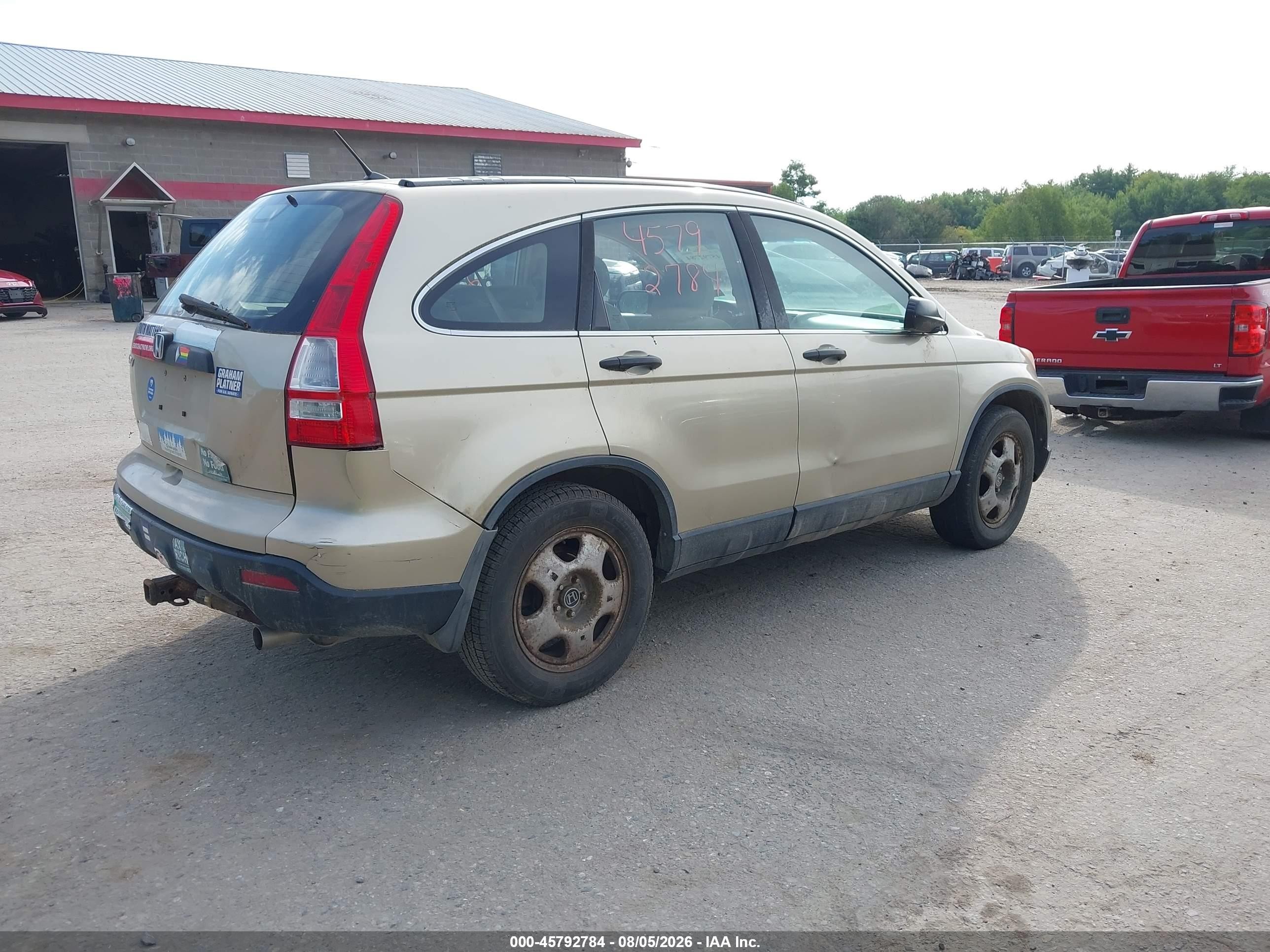 2007 Honda Cr-v Lx Tan vin: 5J6RE48337L015657