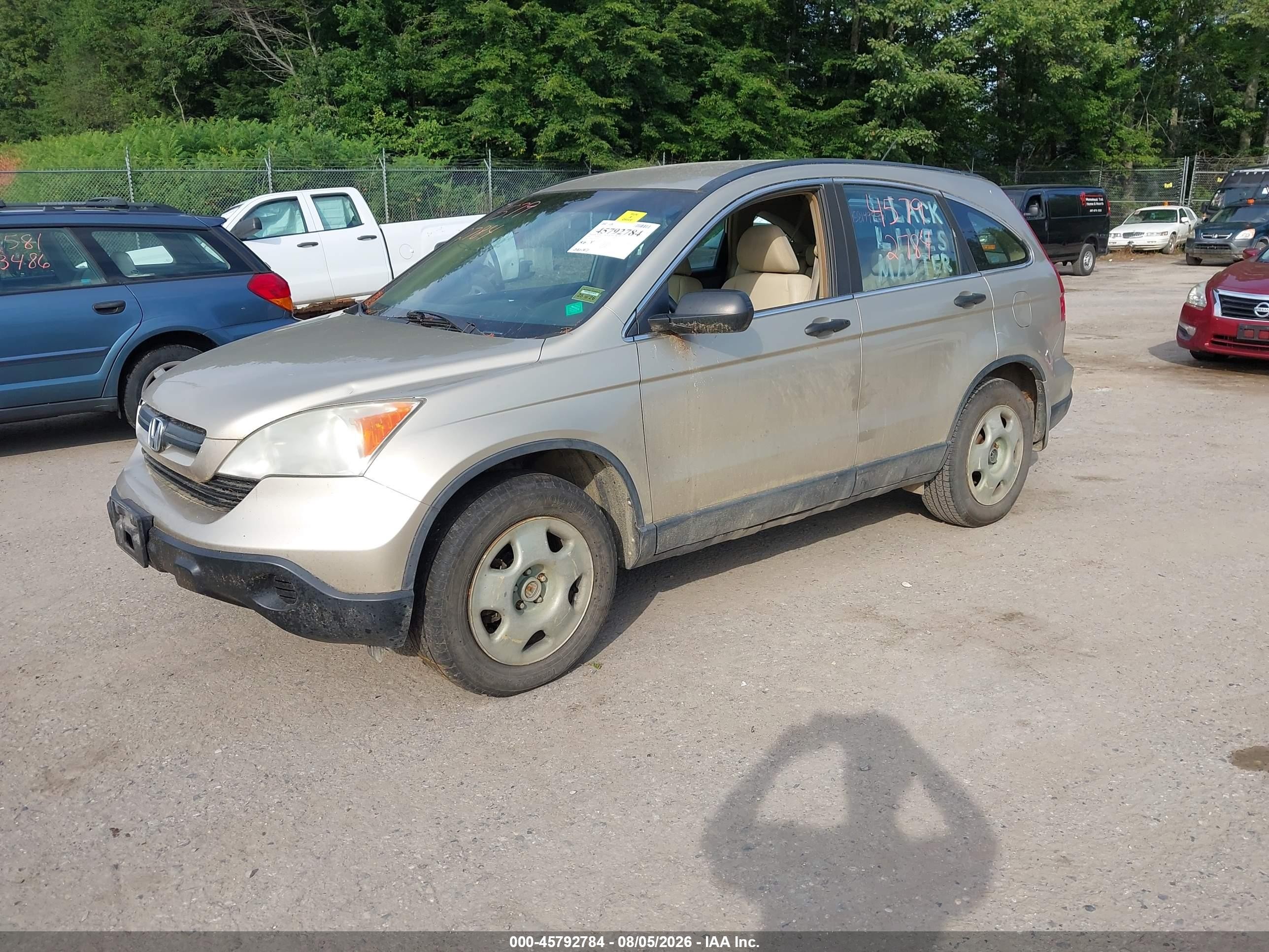 2007 Honda Cr-v Lx Tan vin: 5J6RE48337L015657