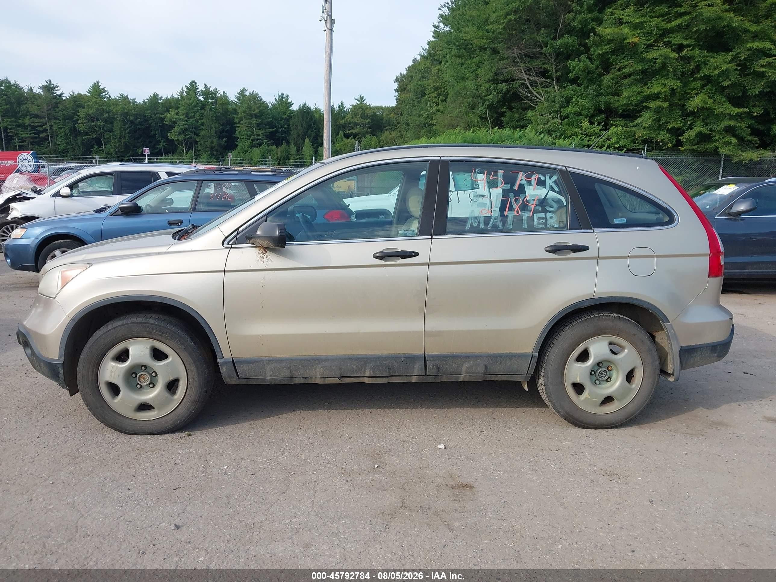 2007 Honda Cr-v Lx Tan vin: 5J6RE48337L015657