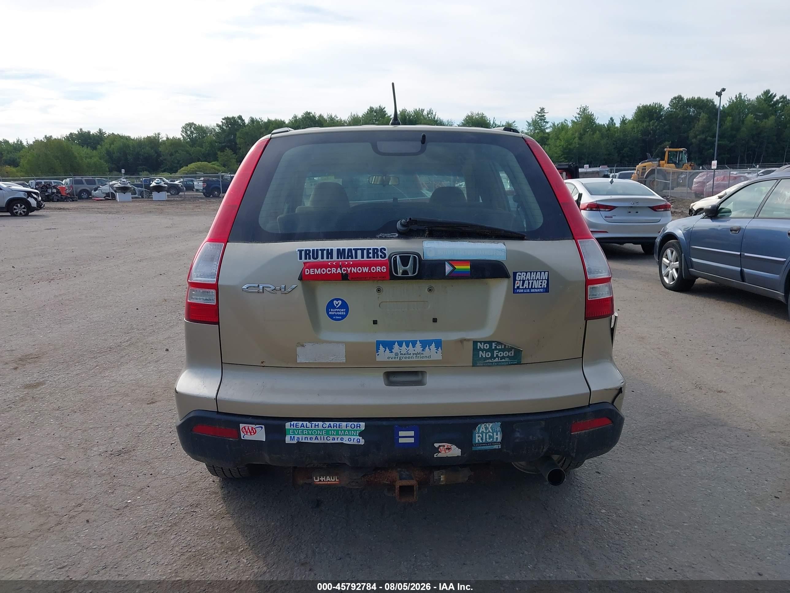 2007 Honda Cr-v Lx Tan vin: 5J6RE48337L015657