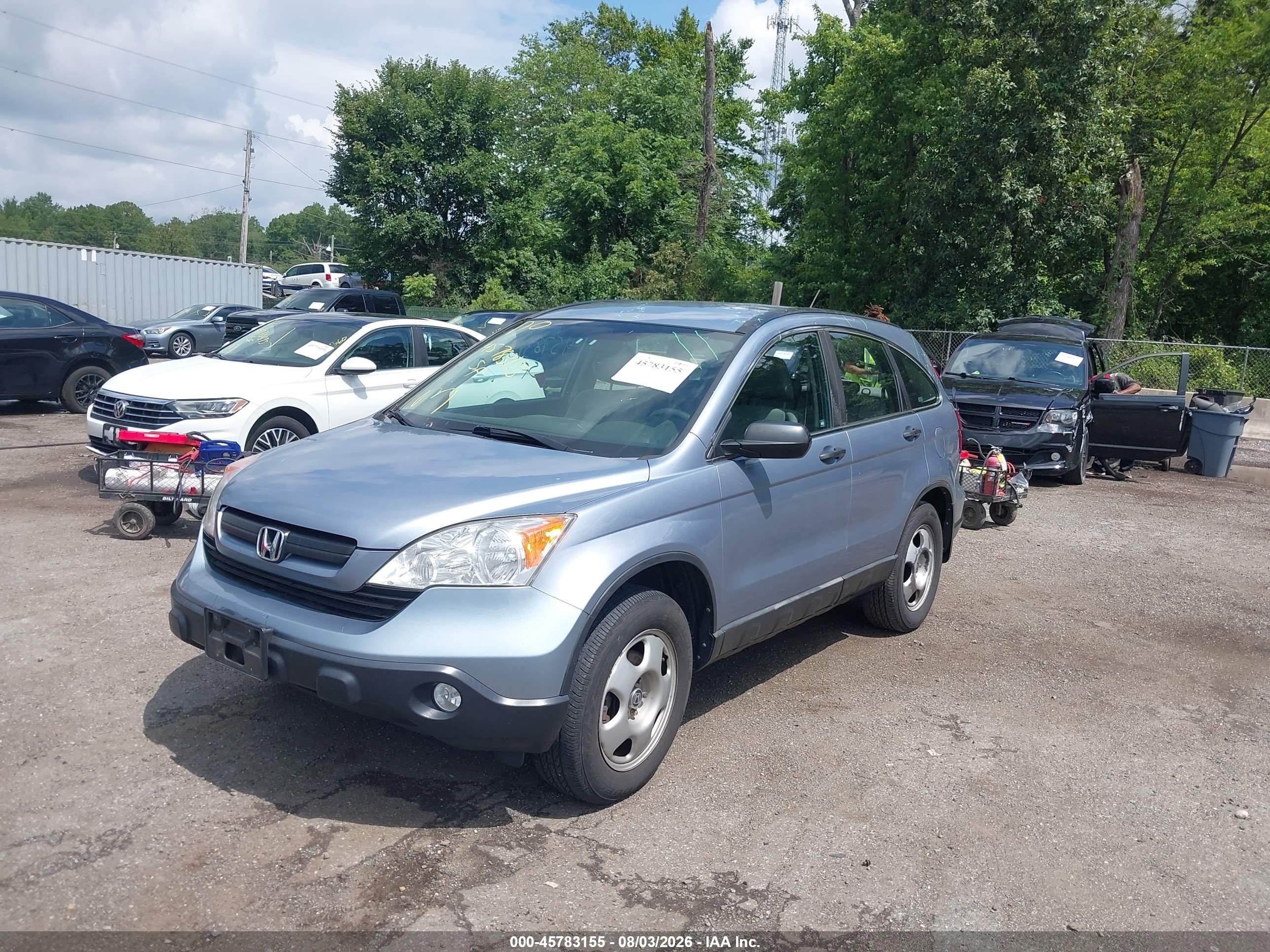 2008 Honda Cr-v Lx Blue vin: 5J6RE48338L044951