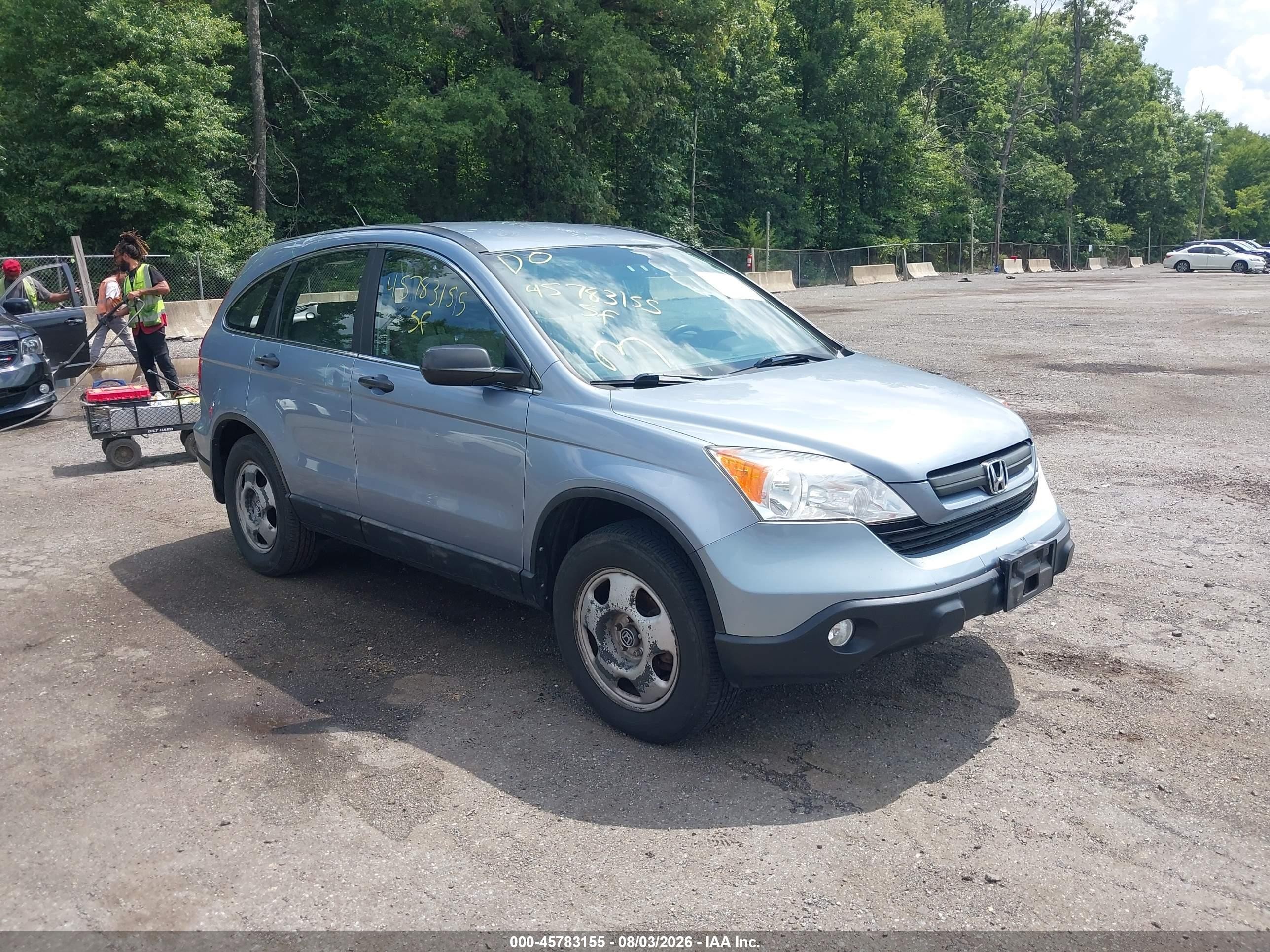 2008 Honda Cr-v Lx Blue vin: 5J6RE48338L044951
