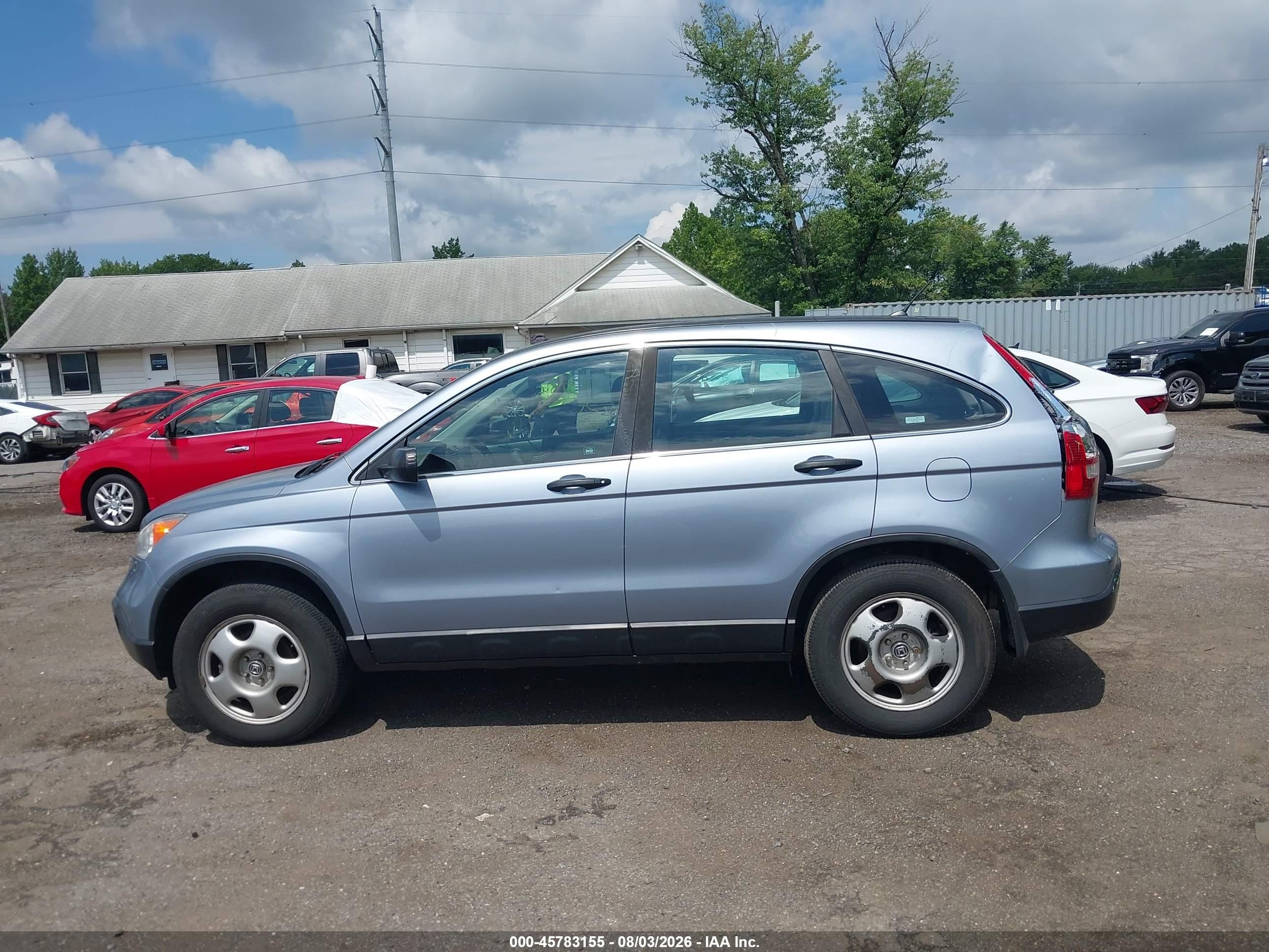 2008 Honda Cr-v Lx Blue vin: 5J6RE48338L044951