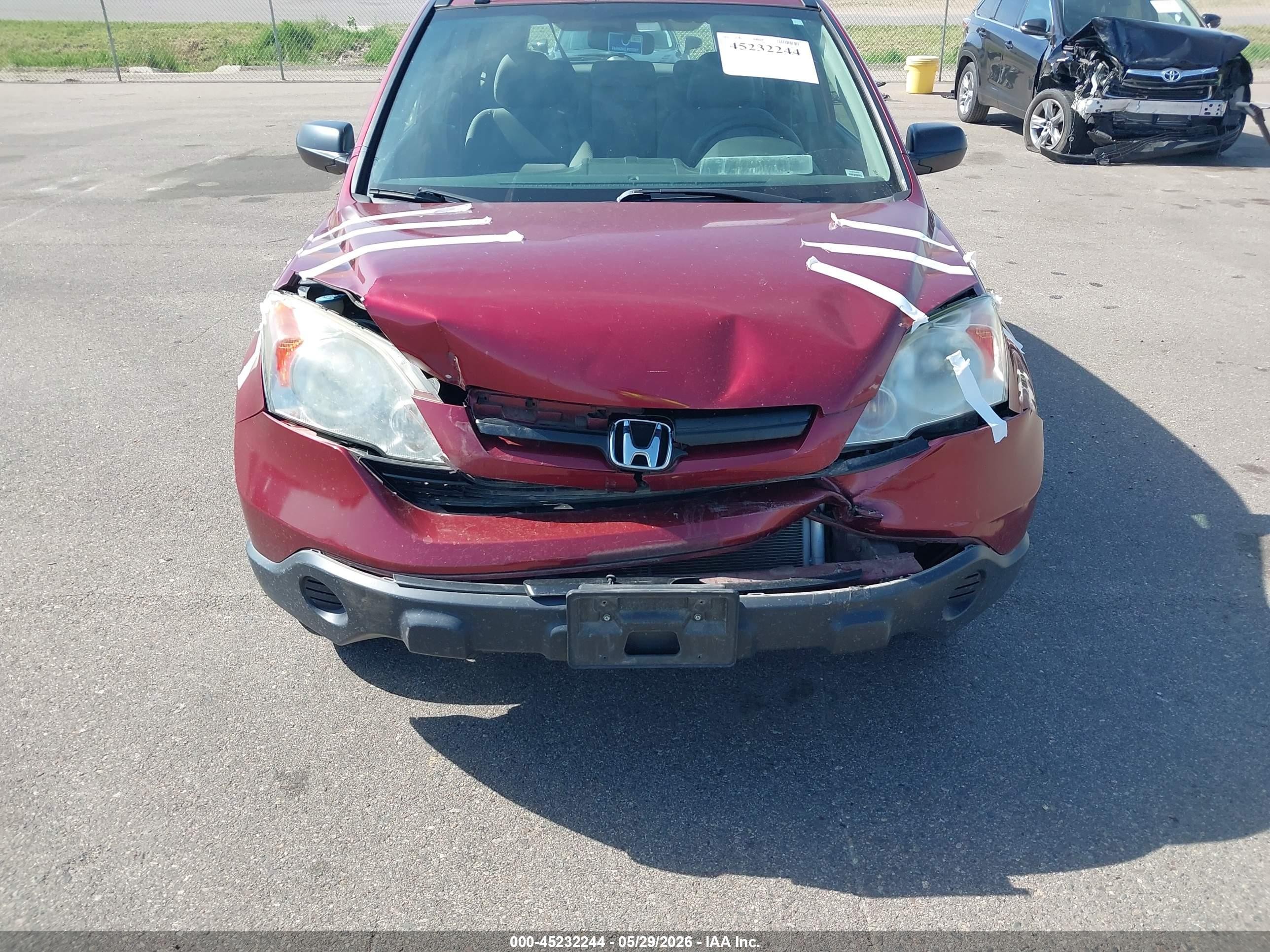 2009 Honda Cr-v Lx Red vin: 5J6RE48349L037797