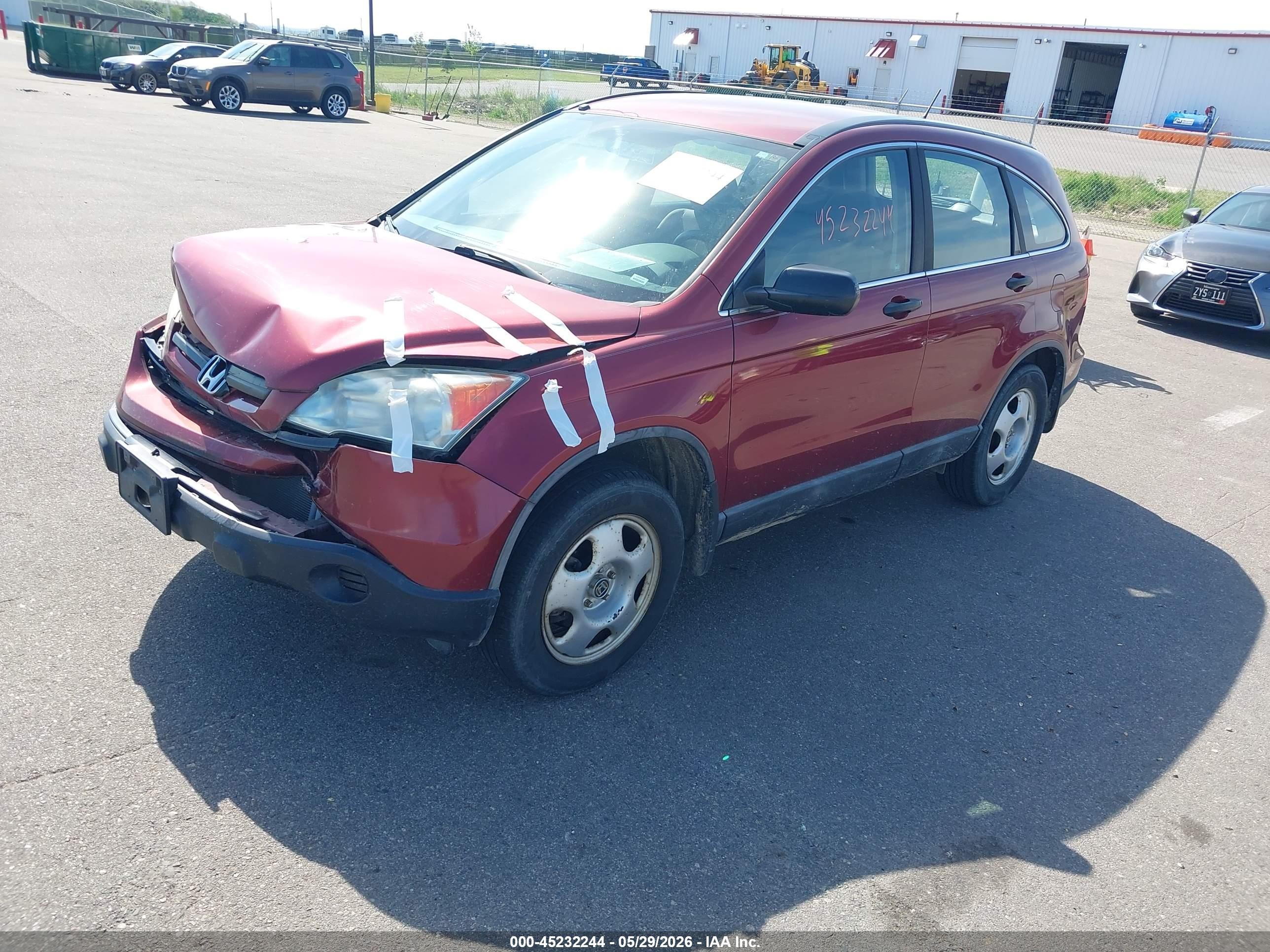 2009 Honda Cr-v Lx Red vin: 5J6RE48349L037797