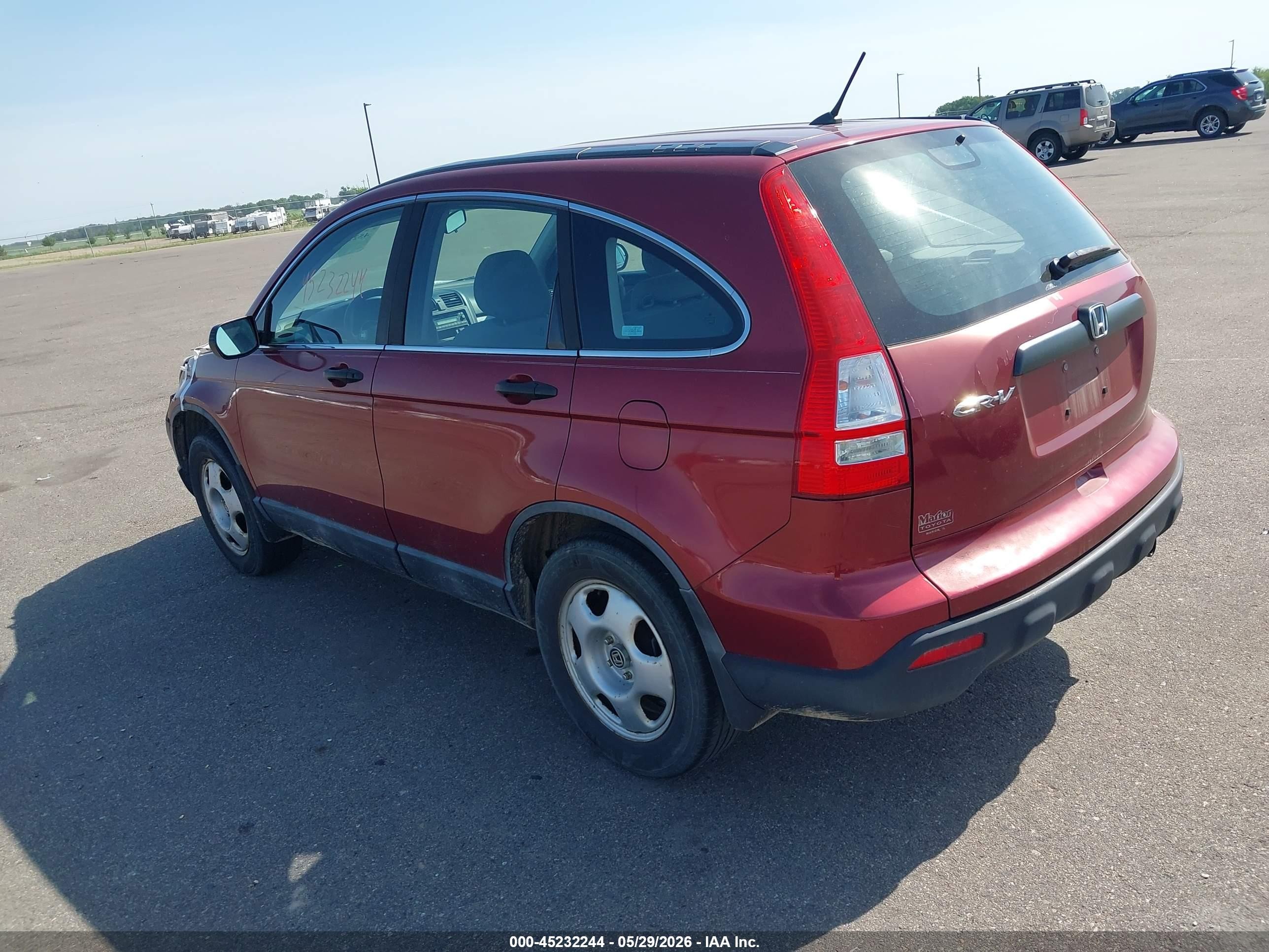 2009 Honda Cr-v Lx Red vin: 5J6RE48349L037797