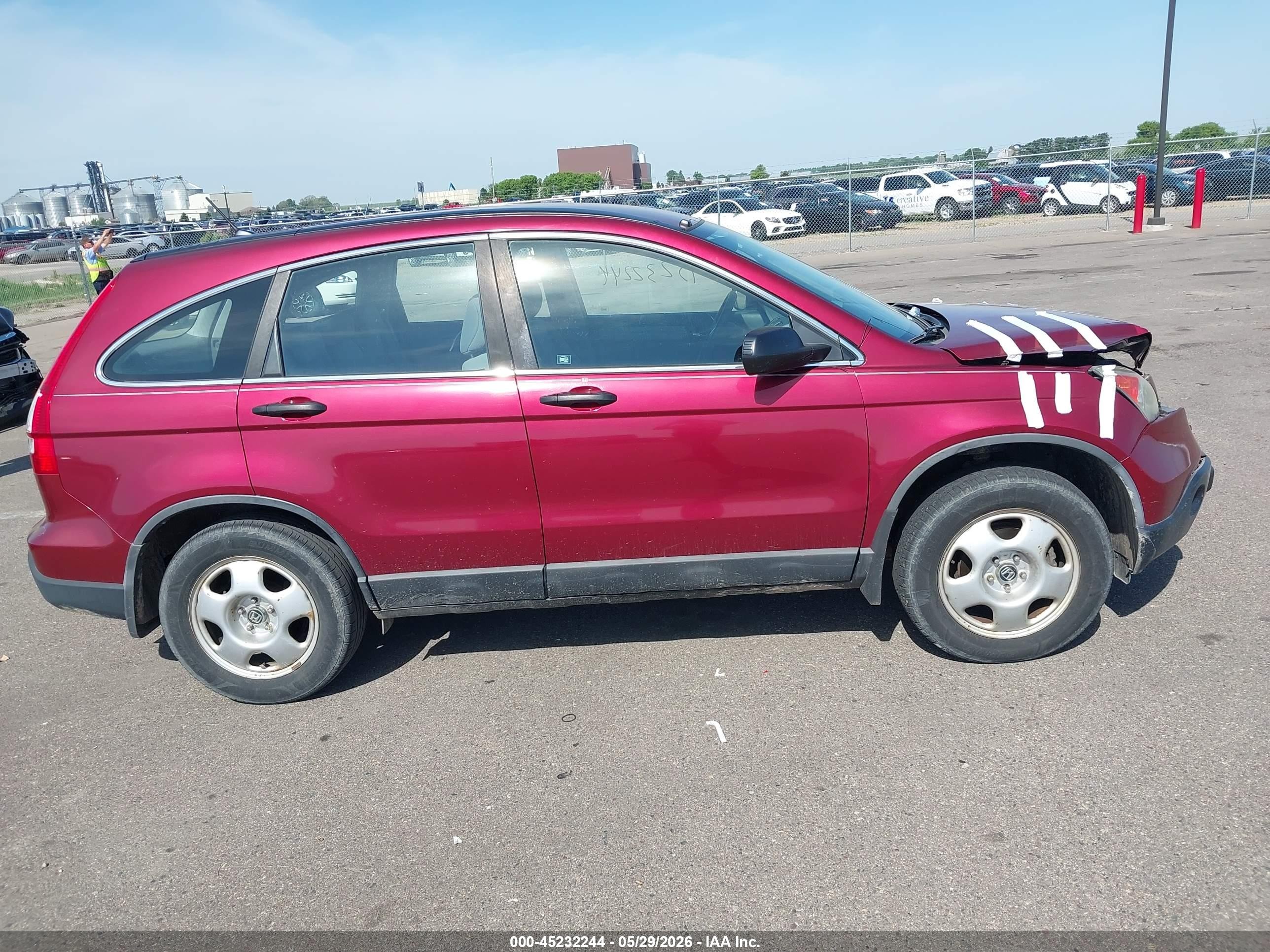 2009 Honda Cr-v Lx Red vin: 5J6RE48349L037797
