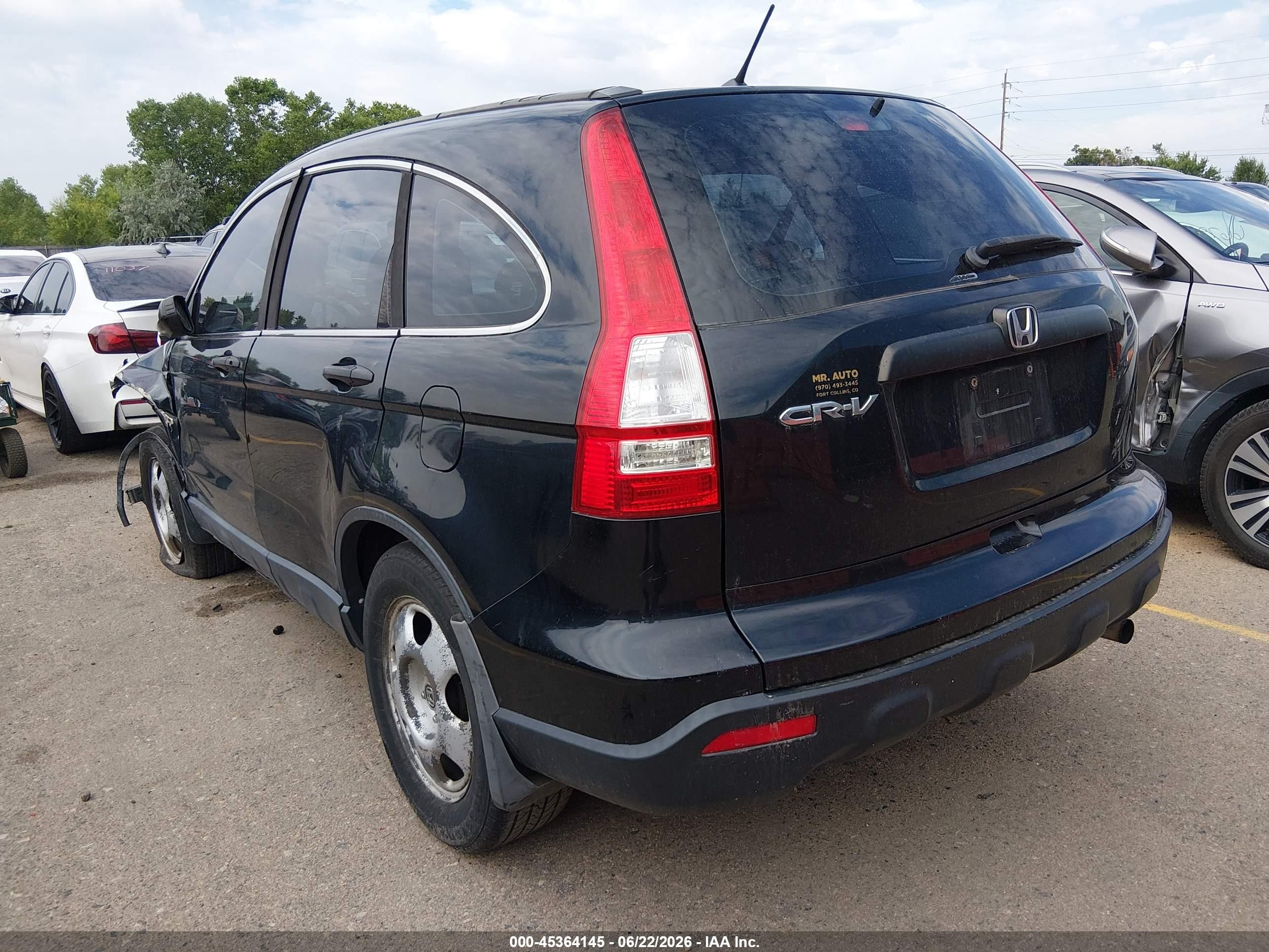 2007 Honda Cr-v Lx Black vin: 5J6RE48357L017569