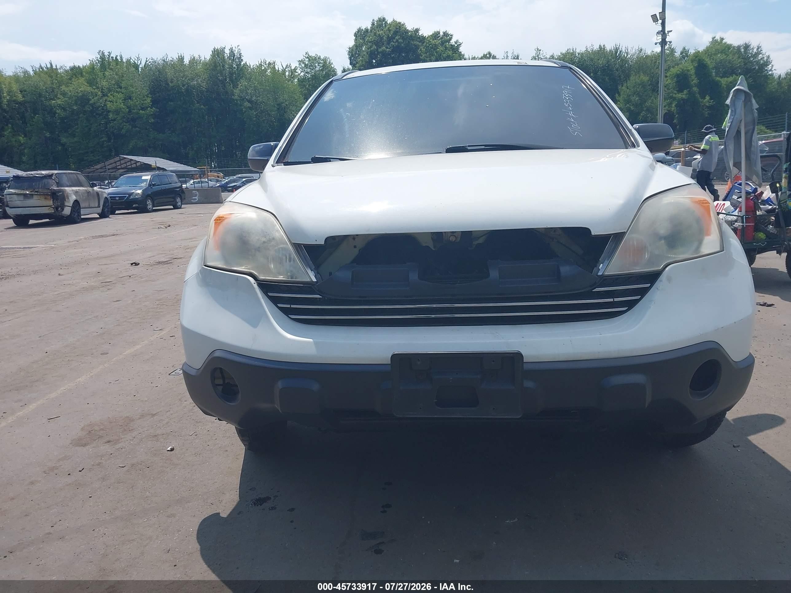 2008 Honda Cr-v Lx White vin: 5J6RE48358L041629