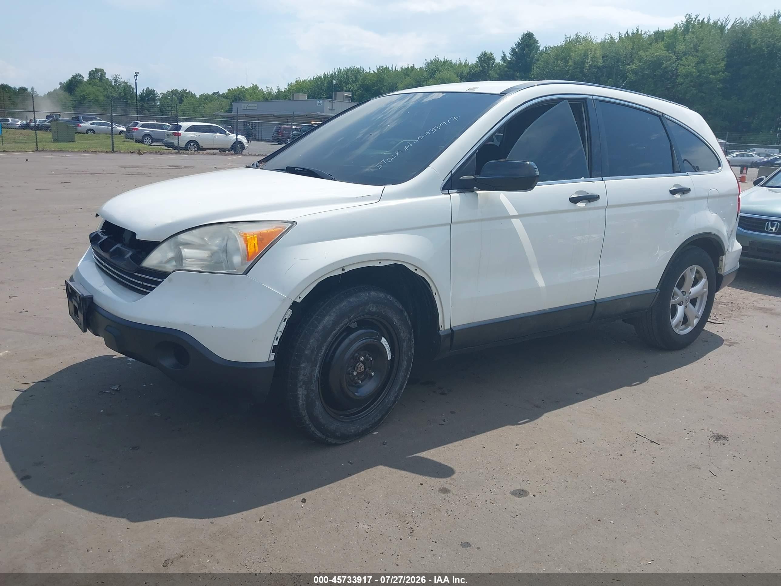 2008 Honda Cr-v Lx White vin: 5J6RE48358L041629