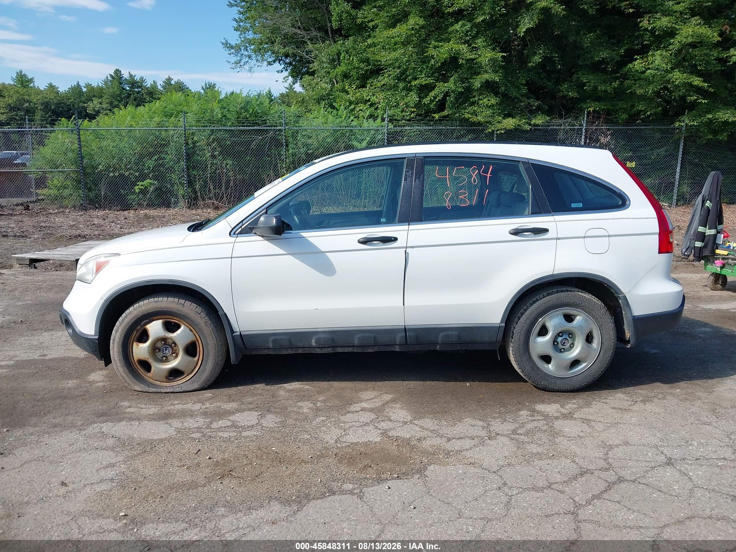 2009 Honda Cr-v Lx Белый vin: 5J6RE48359L052700