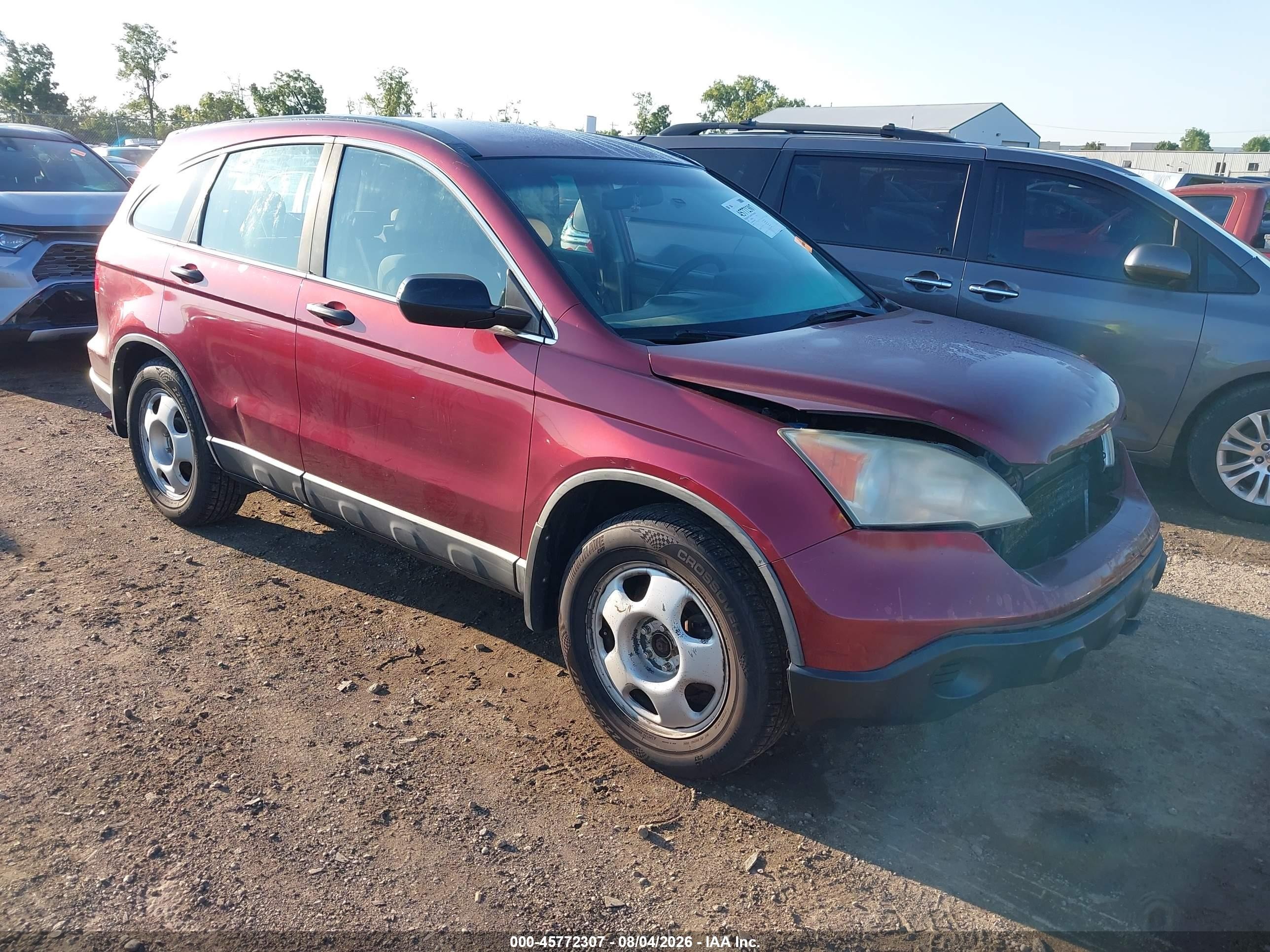 2009 Honda Cr-v Lx Red vin: 5J6RE48379L006463