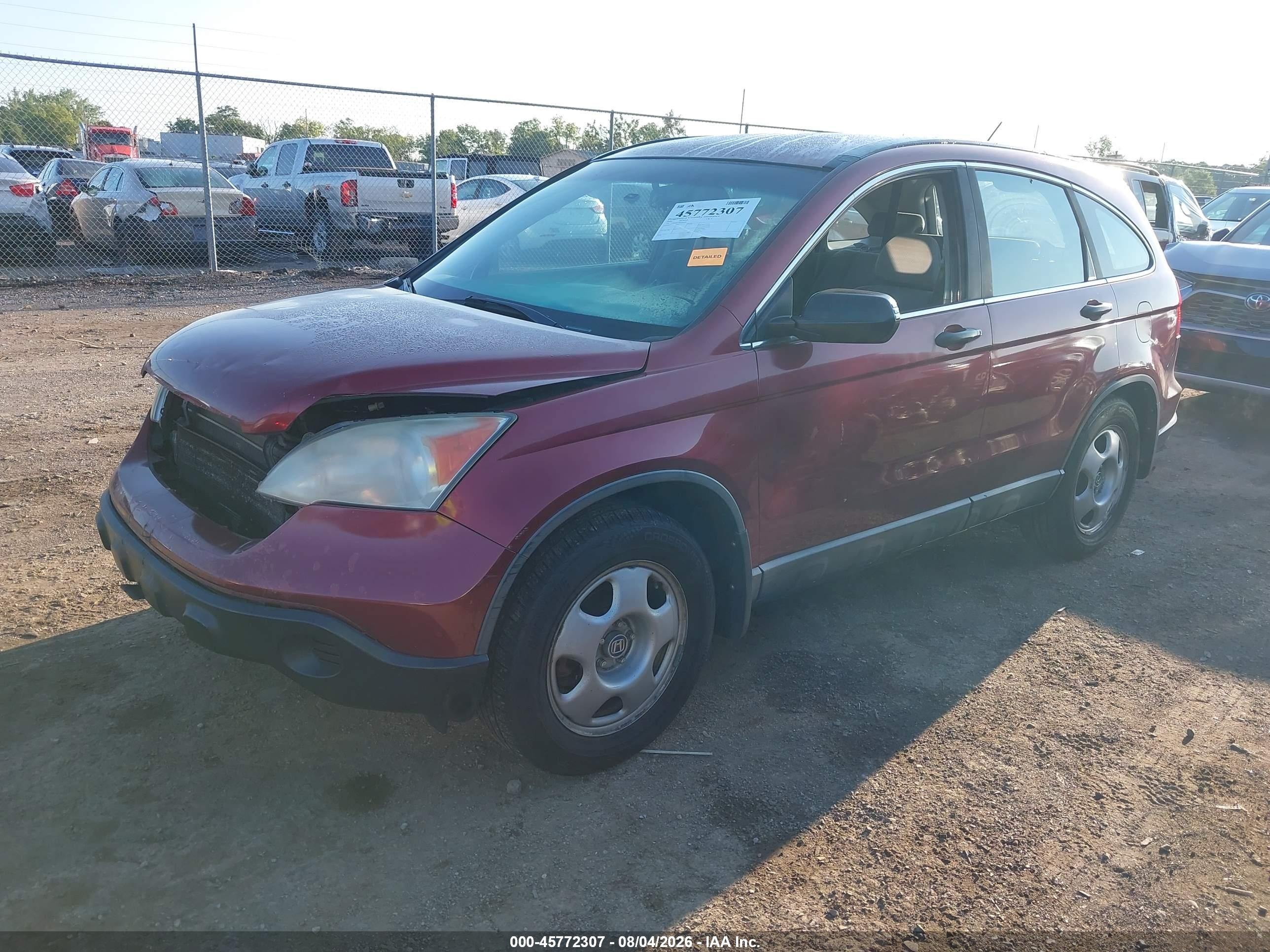 2009 Honda Cr-v Lx Red vin: 5J6RE48379L006463