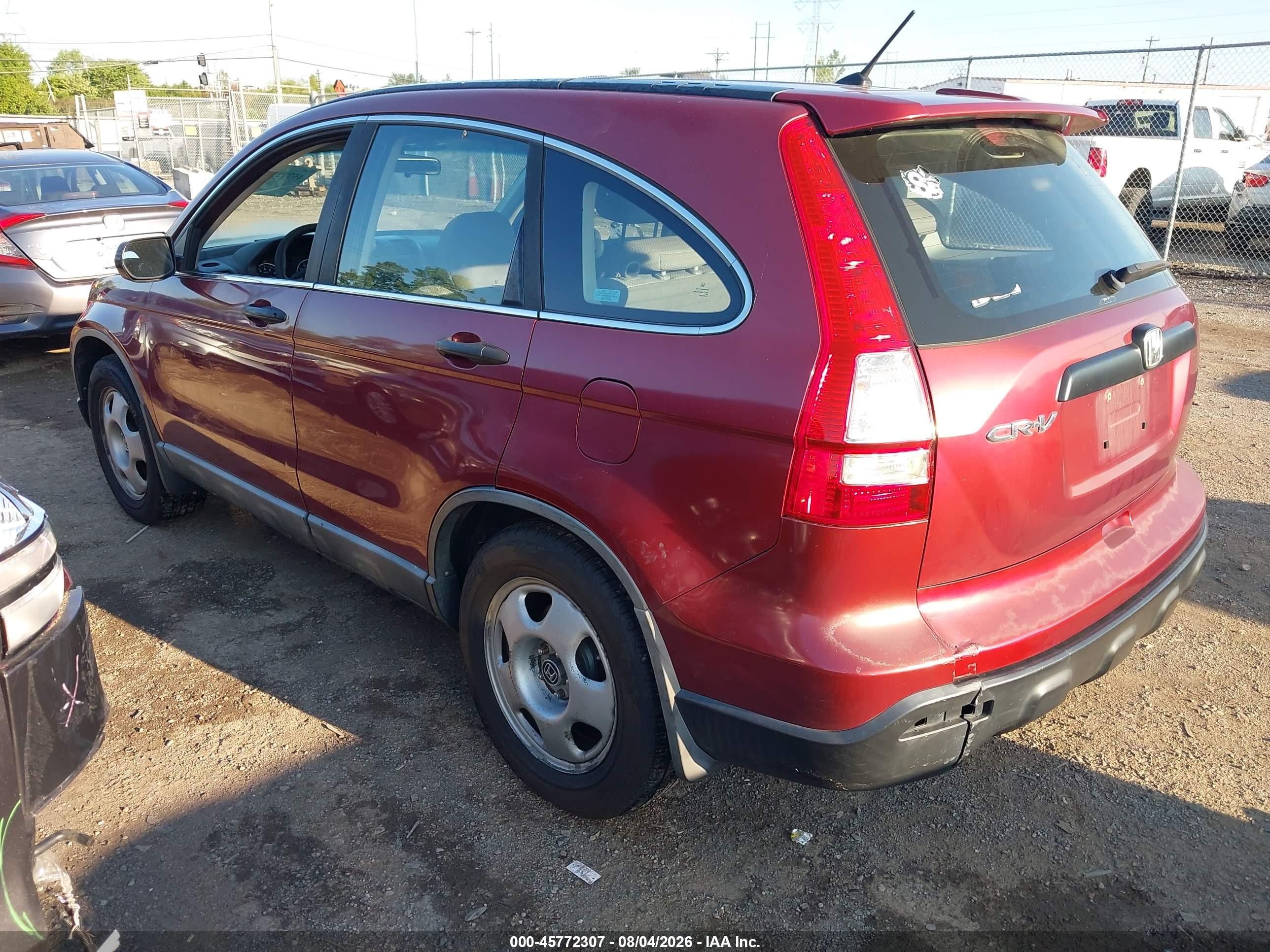 2009 Honda Cr-v Lx Red vin: 5J6RE48379L006463