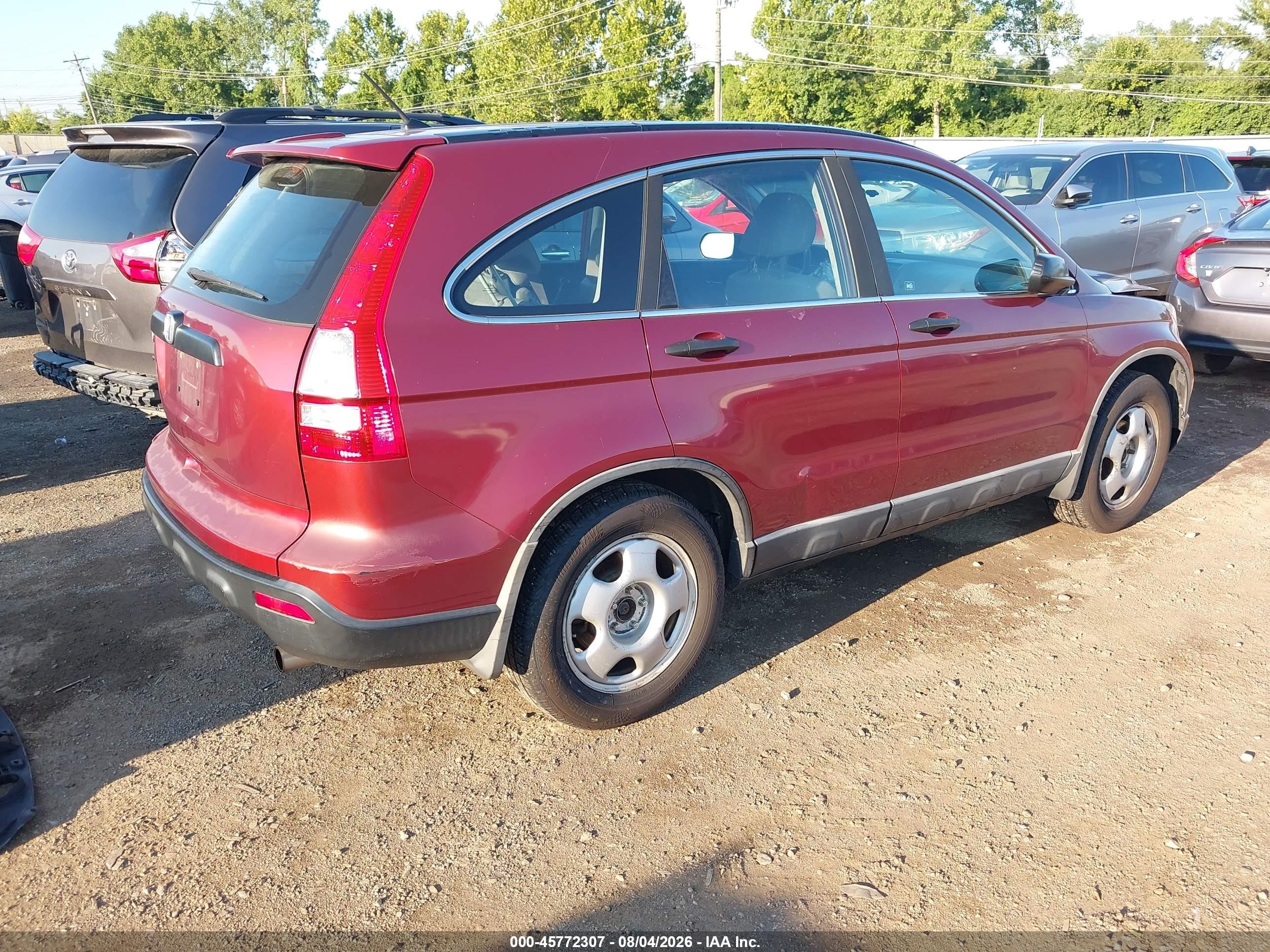 2009 Honda Cr-v Lx Red vin: 5J6RE48379L006463