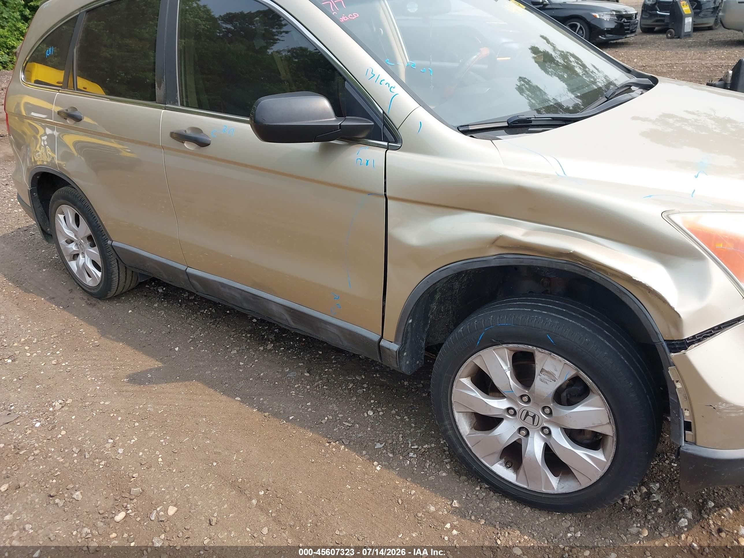 2009 Honda Cr-v Lx Золотой vin: 5J6RE48379L015406