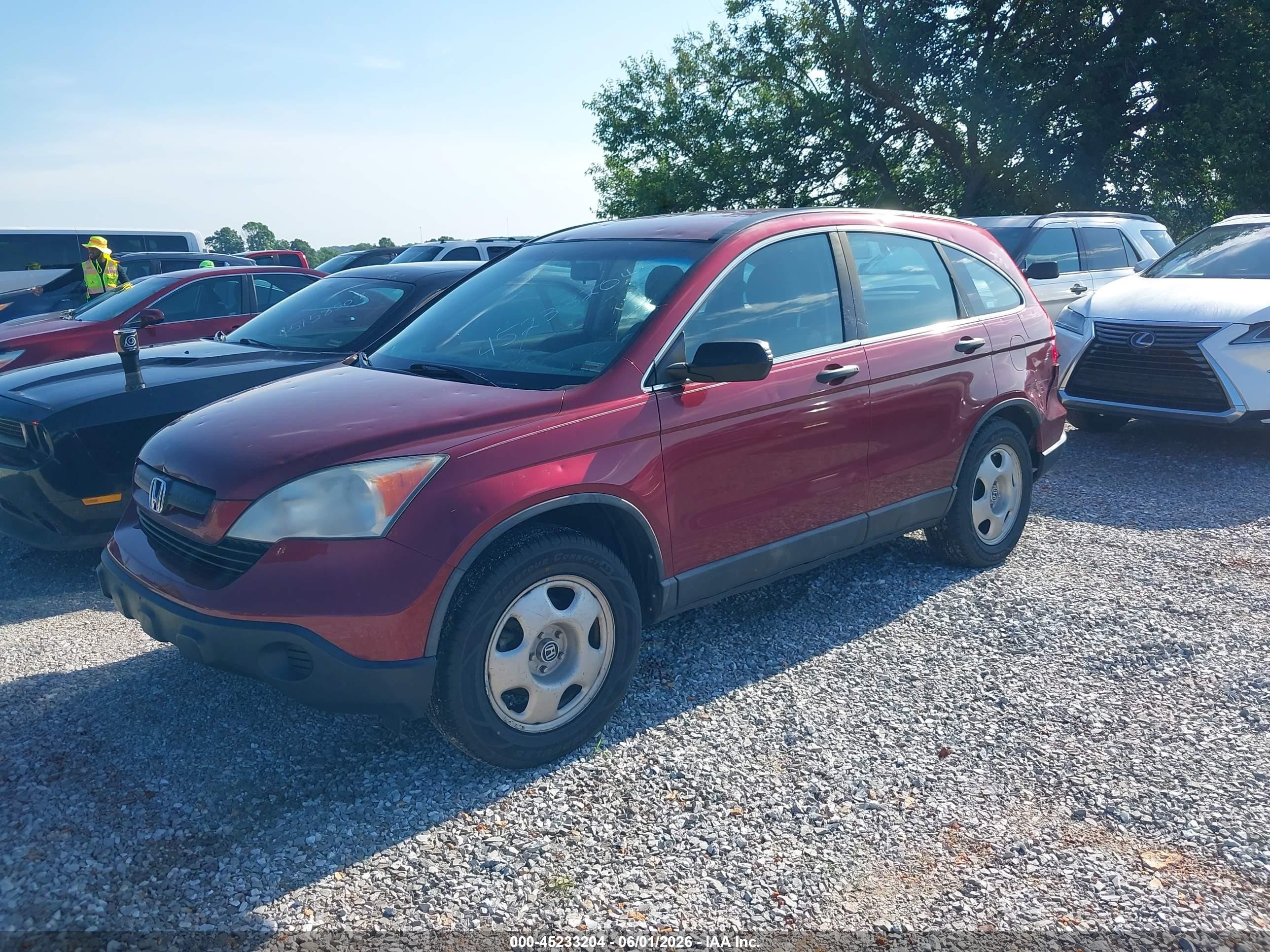 2009 Honda Cr-v Lx Red vin: 5J6RE48379L053105